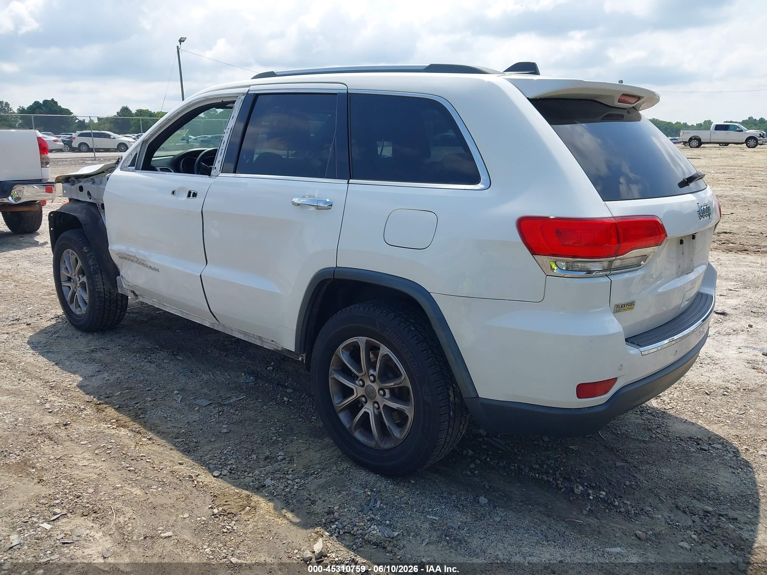 2015 Jeep Grand Cherokee Limited White vin: 1C4RJEBG1FC727506