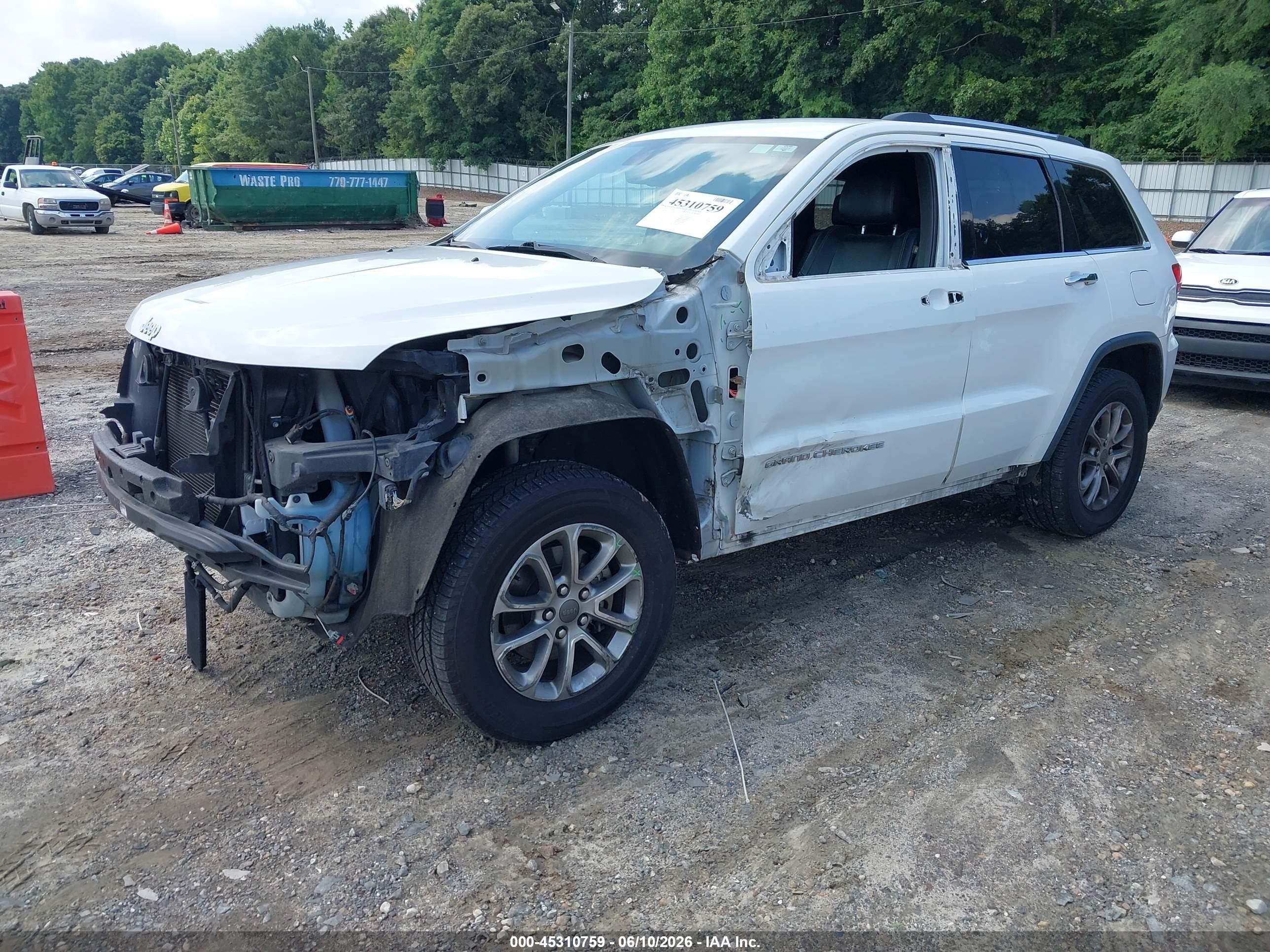 2015 Jeep Grand Cherokee Limited White vin: 1C4RJEBG1FC727506