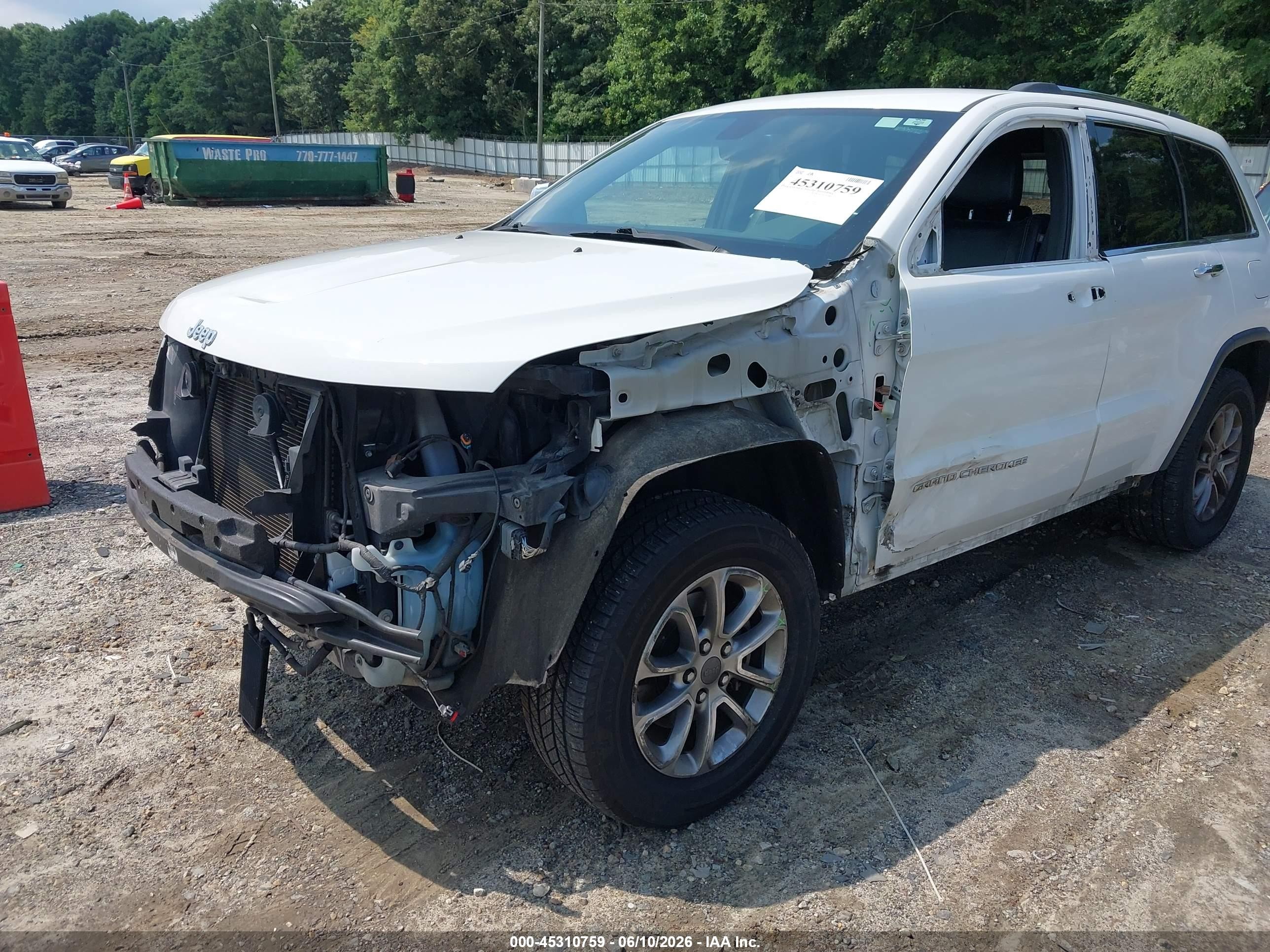 2015 Jeep Grand Cherokee Limited White vin: 1C4RJEBG1FC727506