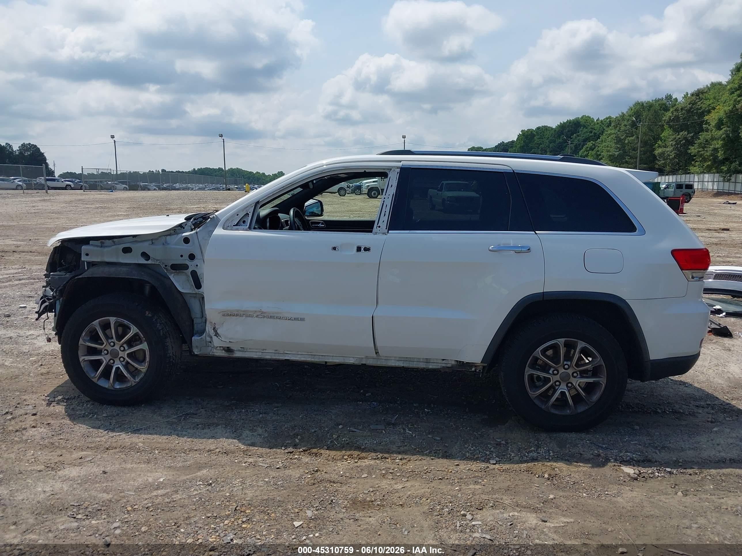 2015 Jeep Grand Cherokee Limited White vin: 1C4RJEBG1FC727506