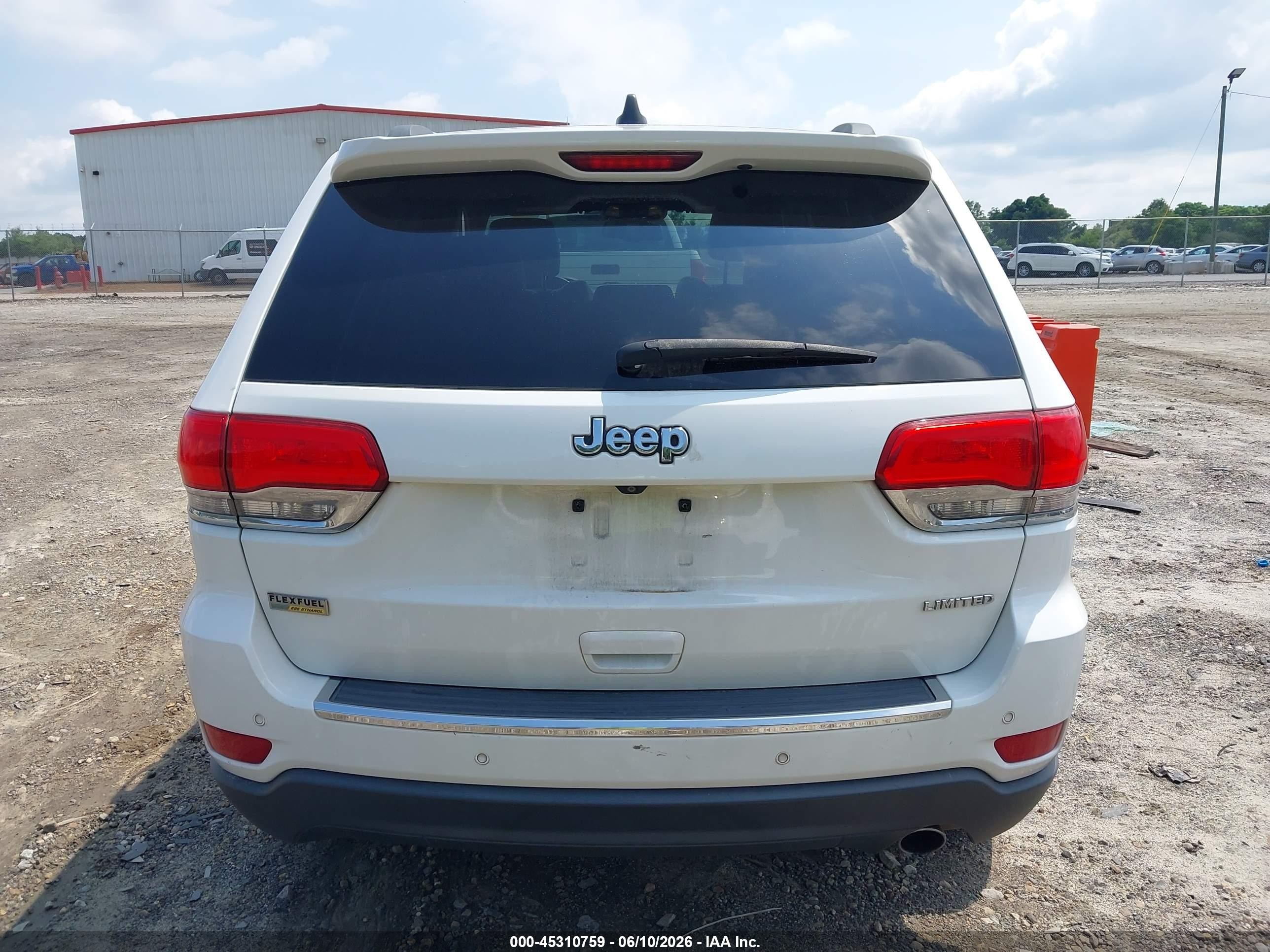 2015 Jeep Grand Cherokee Limited White vin: 1C4RJEBG1FC727506