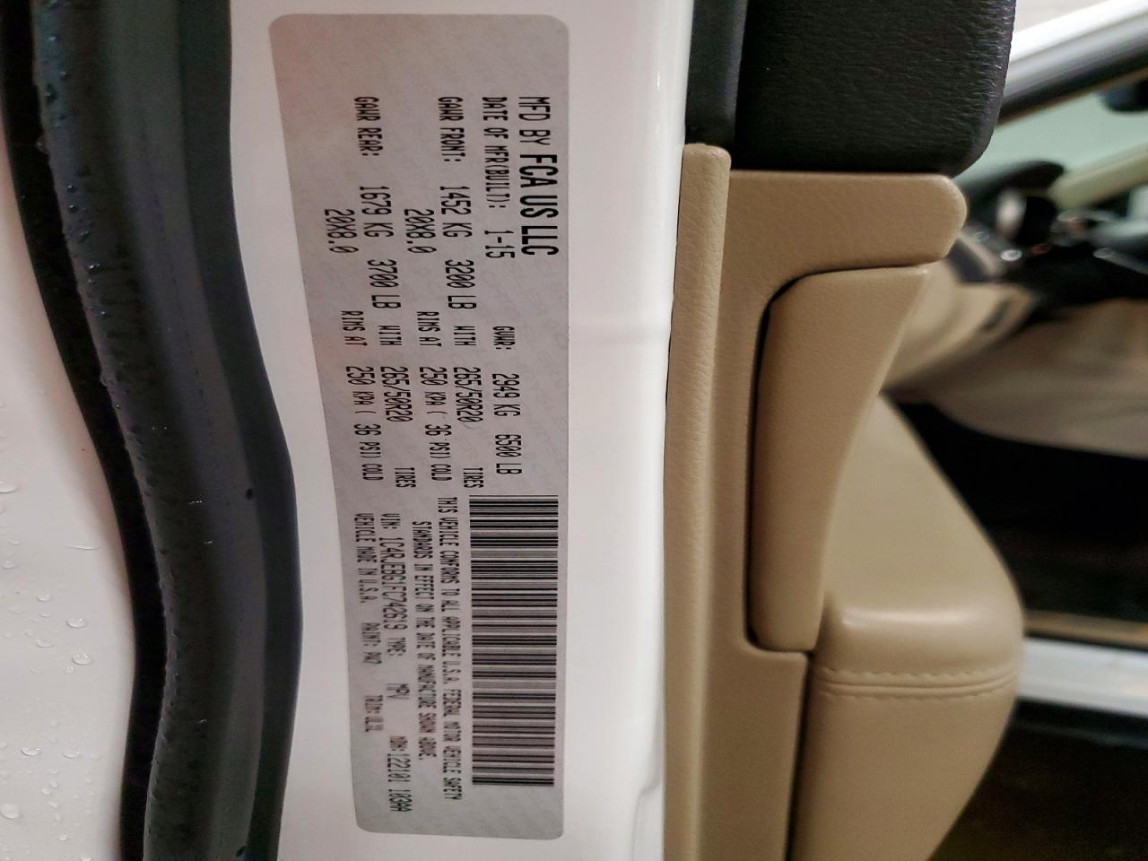 2015 Jeep Grand Cherokee Limited White vin: 1C4RJEBG1FC742619