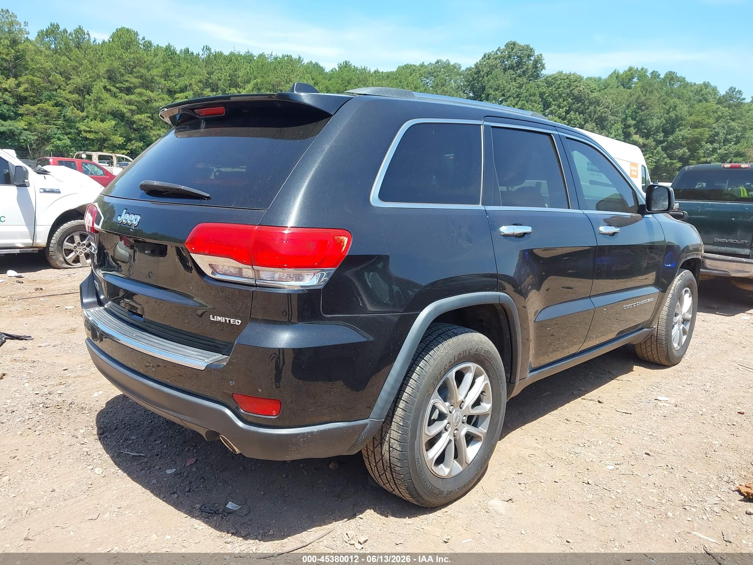 2015 Jeep Grand Cherokee Limited Black vin: 1C4RJEBG1FC754916