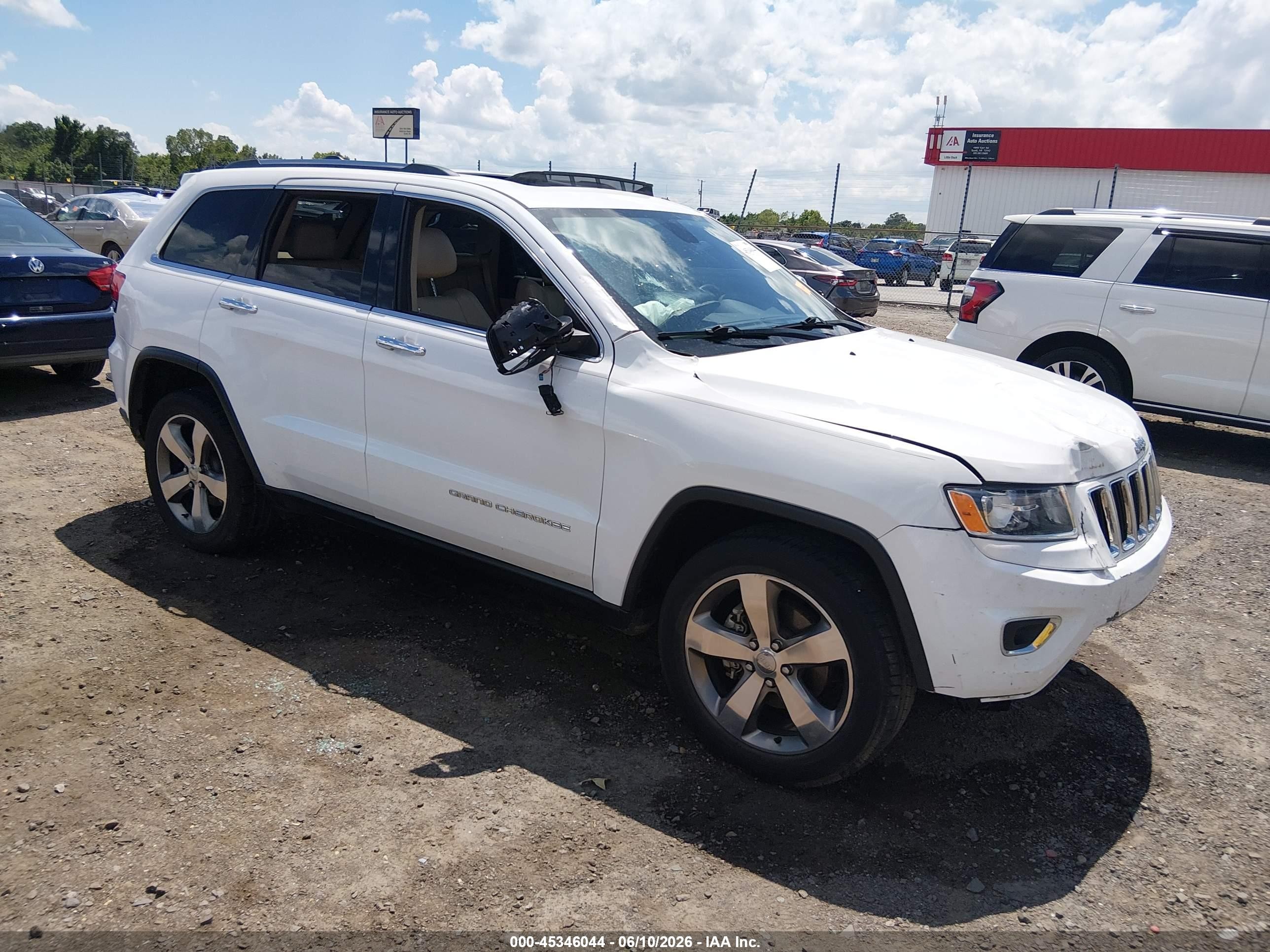 2015 Jeep Grand Cherokee Limited White vin: 1C4RJEBG1FC904121