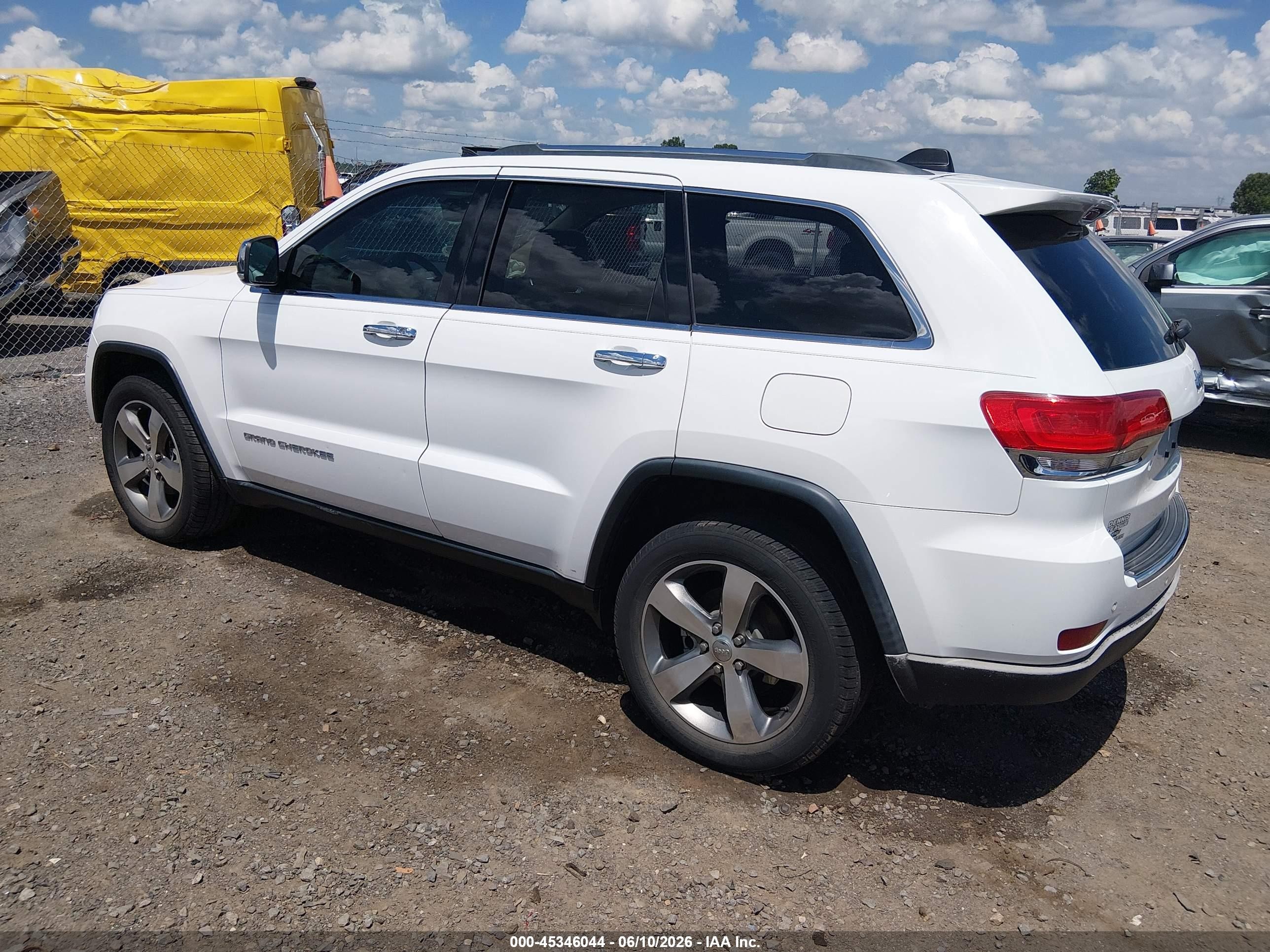 2015 Jeep Grand Cherokee Limited White vin: 1C4RJEBG1FC904121