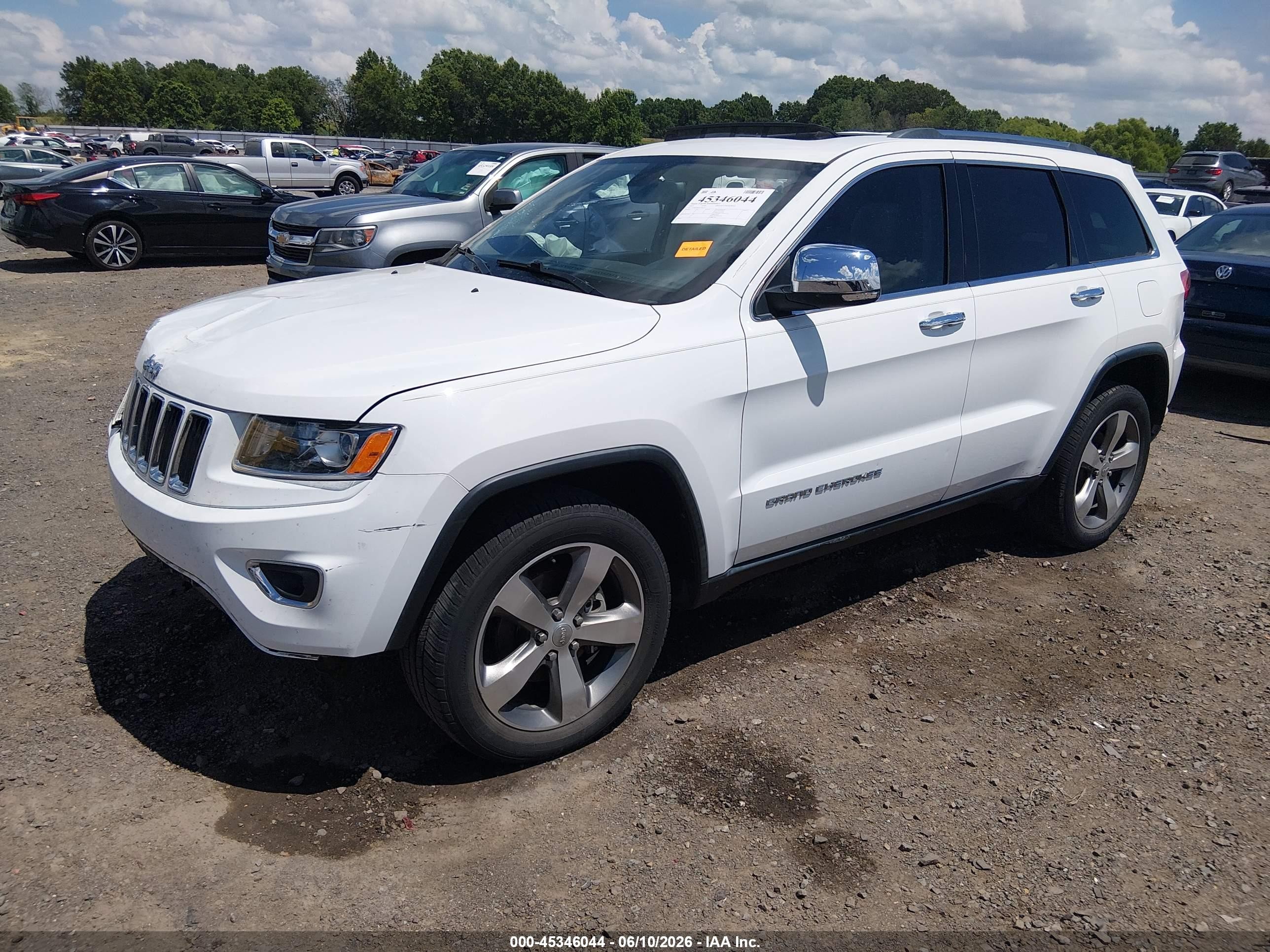 2015 Jeep Grand Cherokee Limited White vin: 1C4RJEBG1FC904121