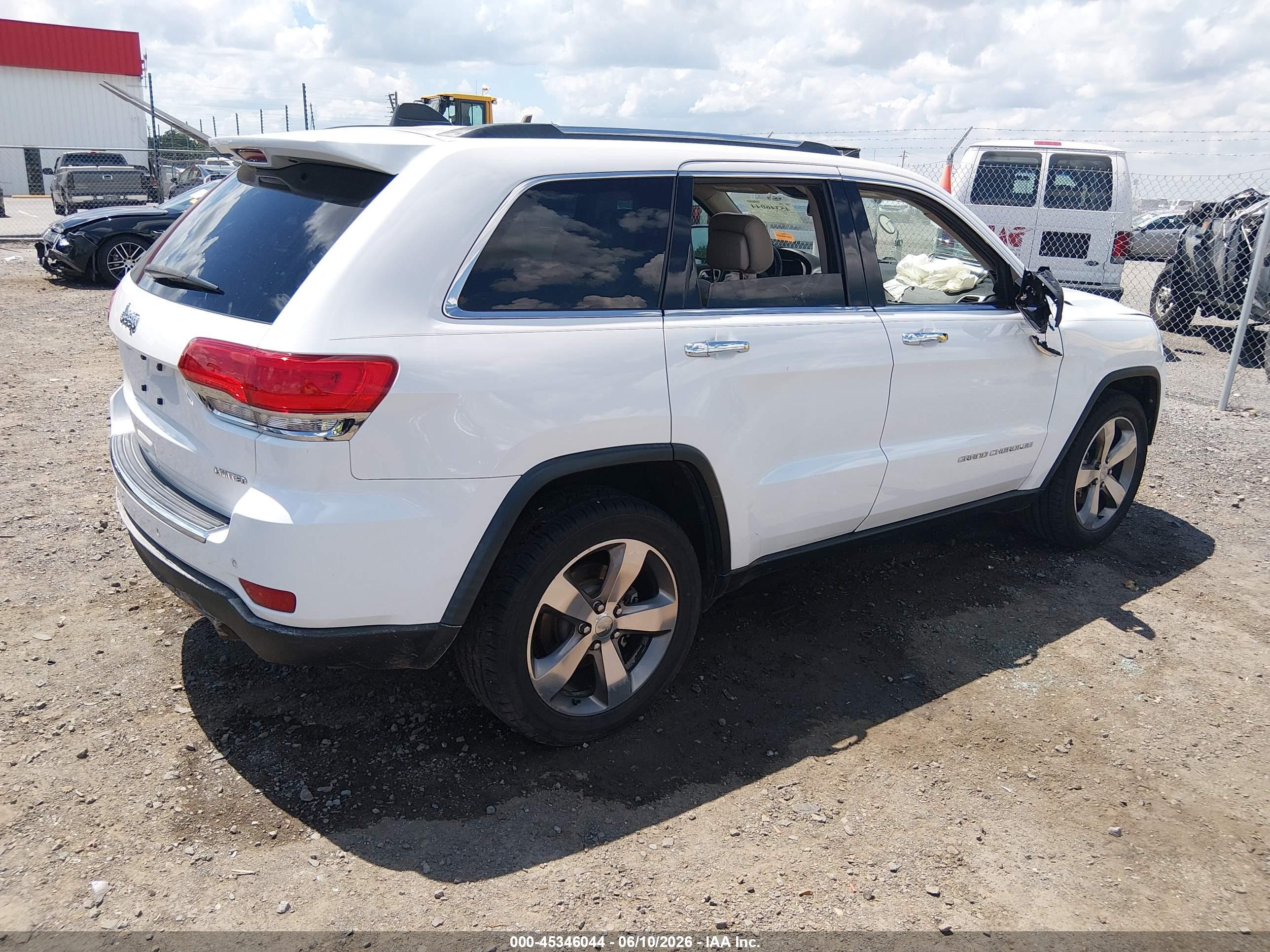2015 Jeep Grand Cherokee Limited White vin: 1C4RJEBG1FC904121