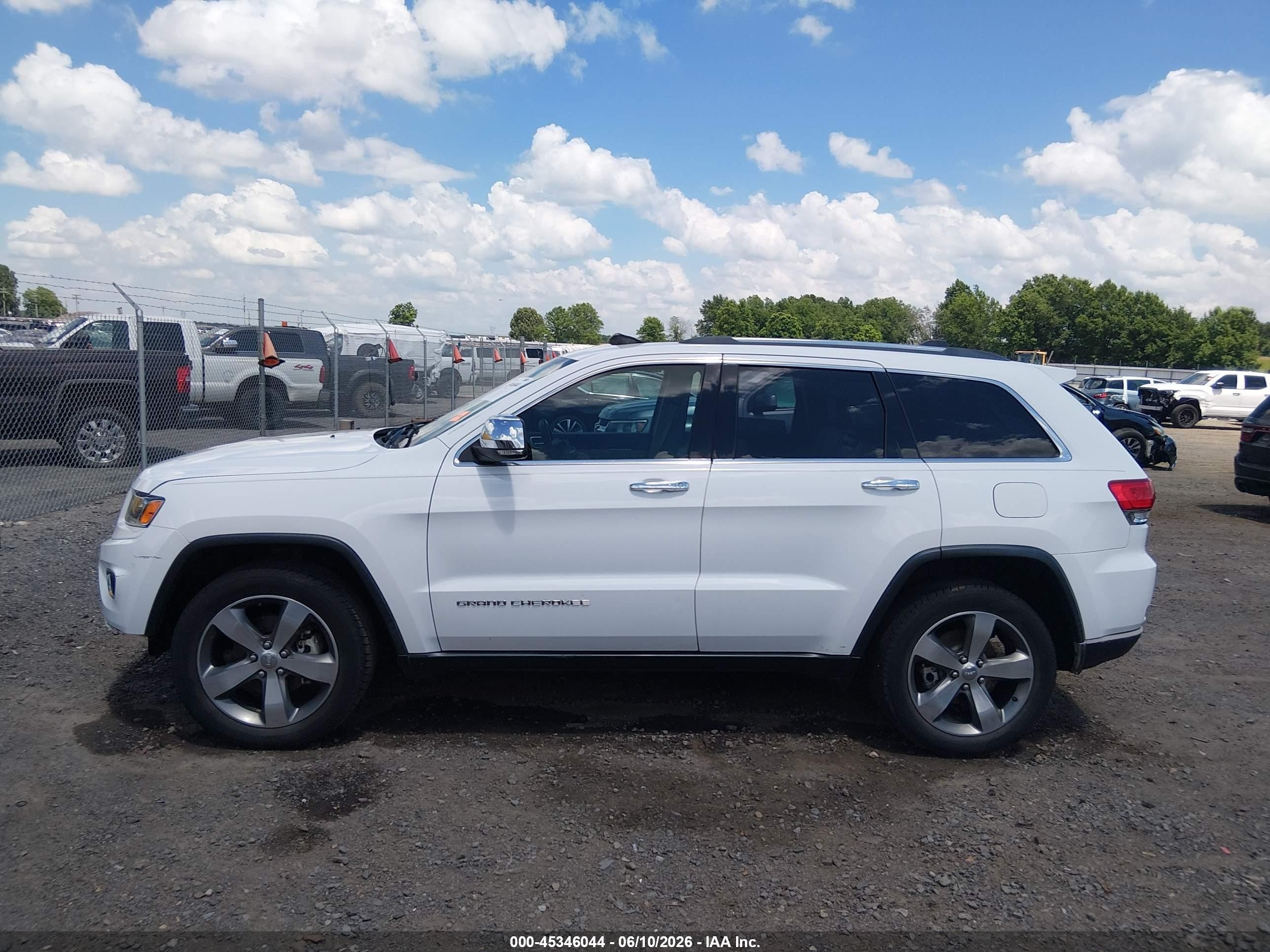 2015 Jeep Grand Cherokee Limited White vin: 1C4RJEBG1FC904121