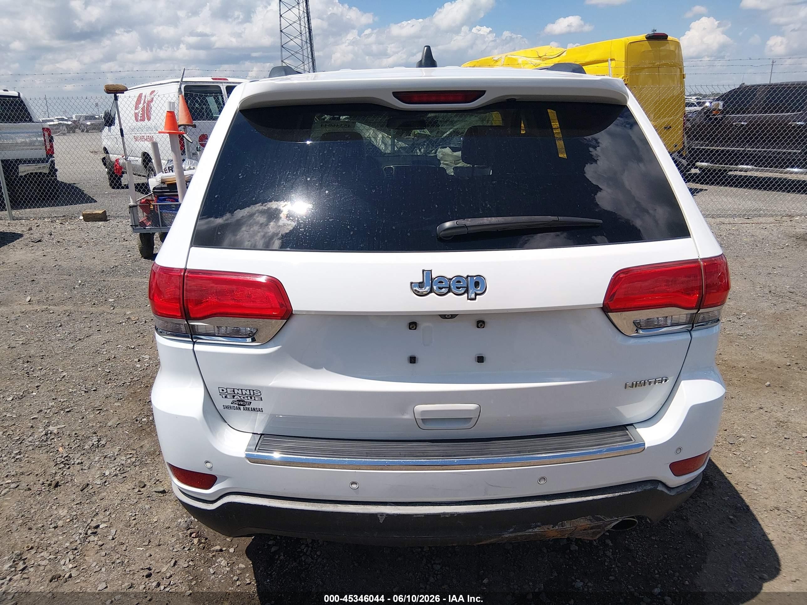 2015 Jeep Grand Cherokee Limited White vin: 1C4RJEBG1FC904121