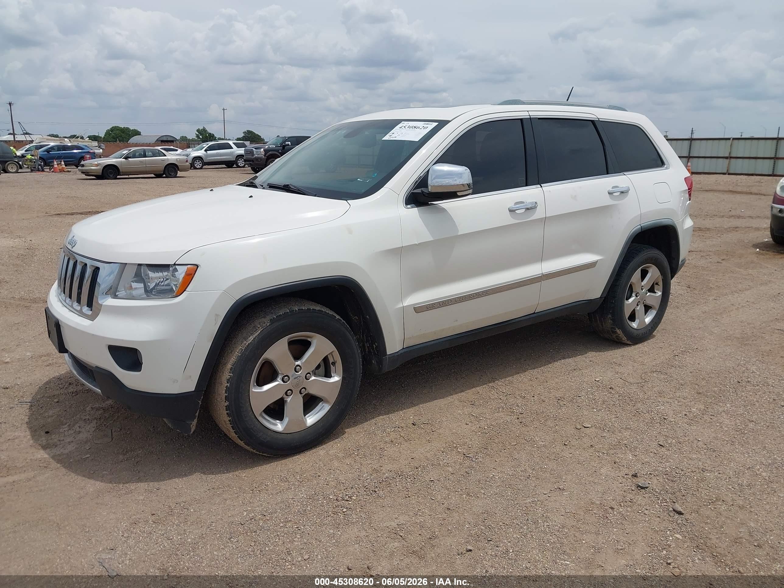 2012 Jeep Grand Cherokee Limited White vin: 1C4RJEBG2CC125306