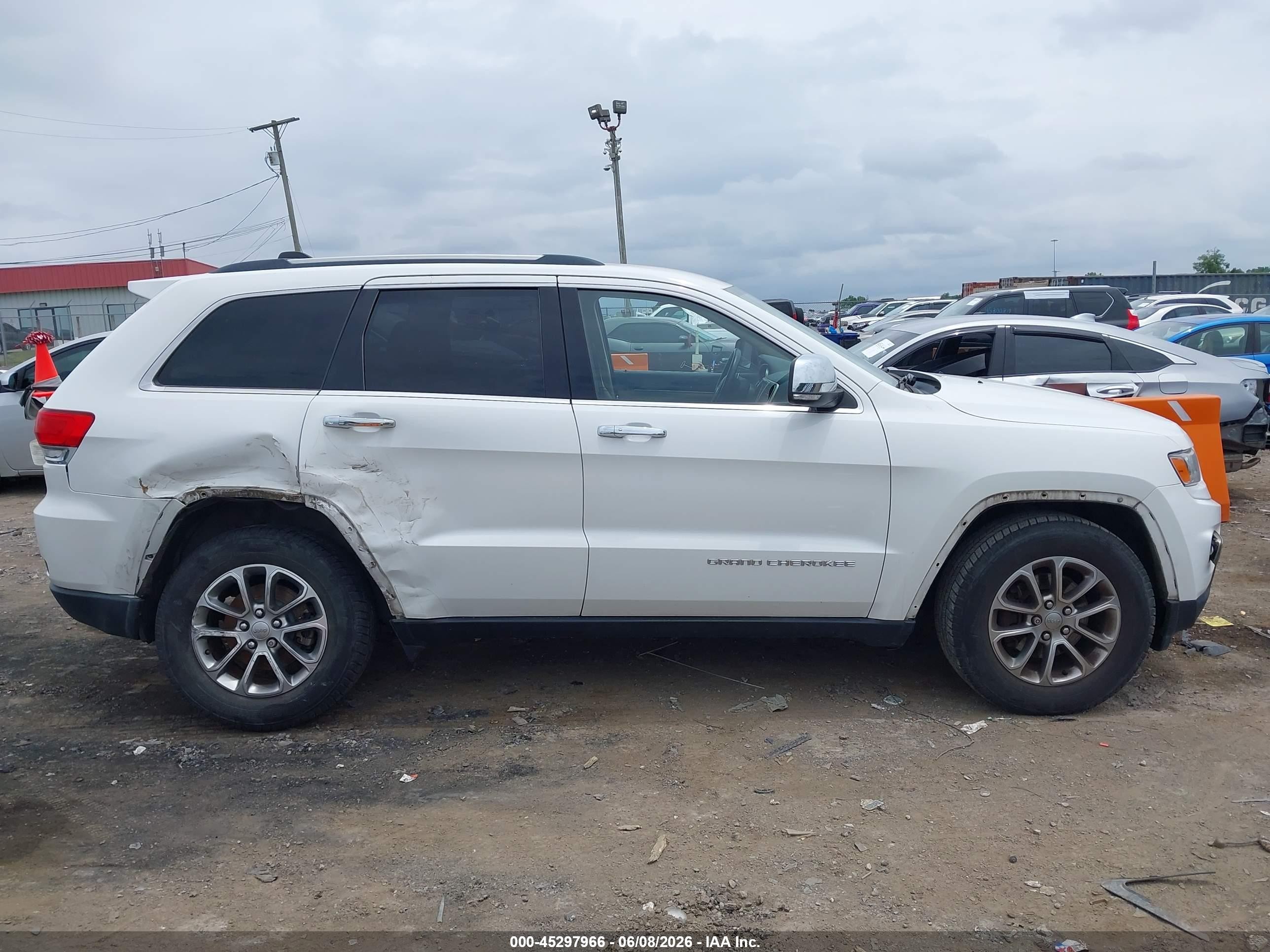 2014 Jeep Grand Cherokee Limited White vin: 1C4RJEBG2EC529161