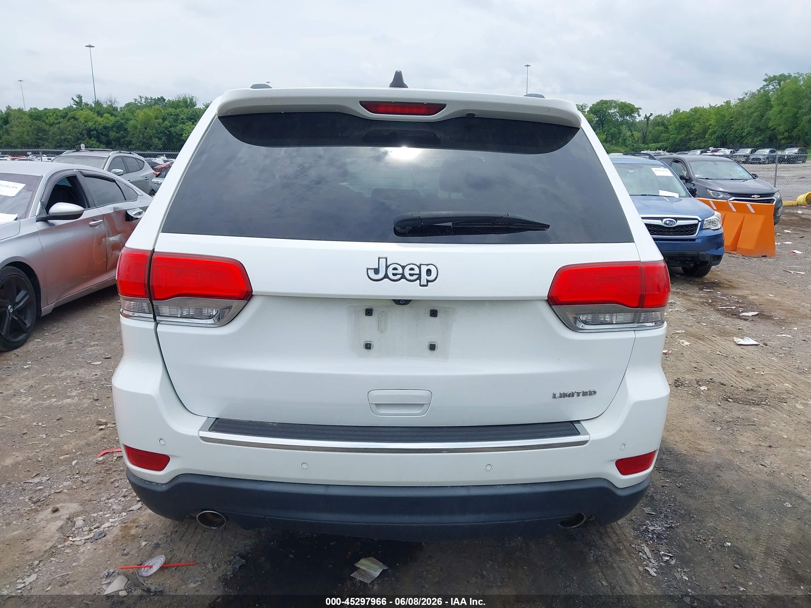 2014 Jeep Grand Cherokee Limited White vin: 1C4RJEBG2EC529161