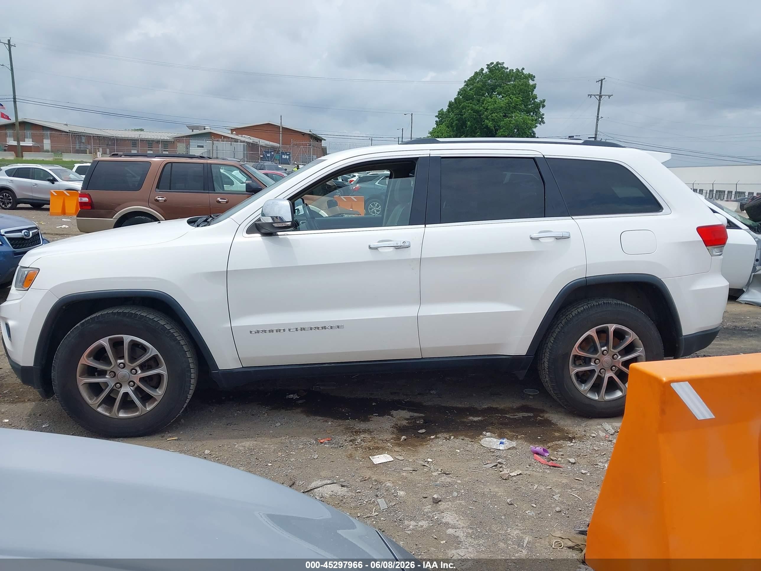 2014 Jeep Grand Cherokee Limited White vin: 1C4RJEBG2EC529161