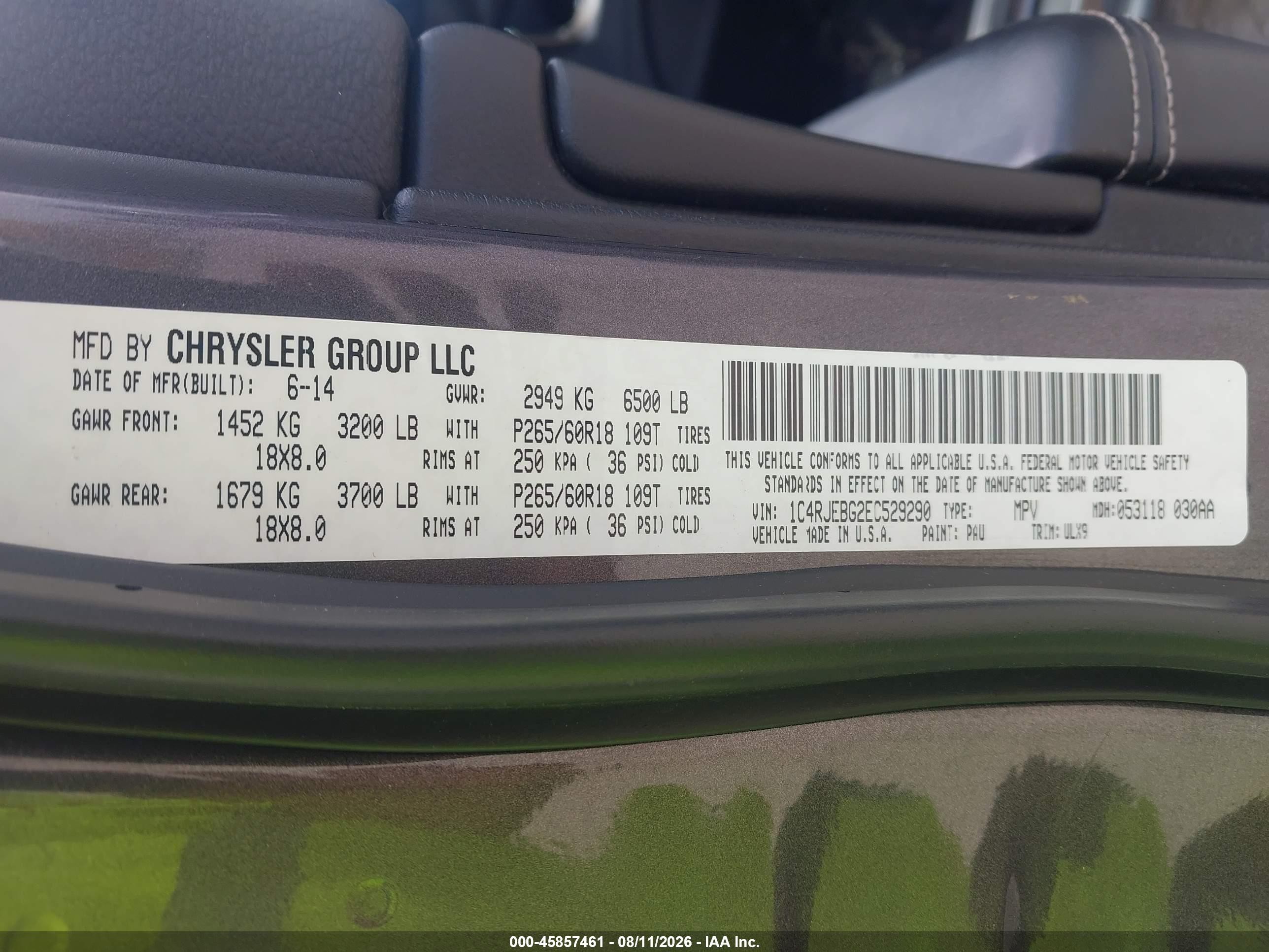 2014 Jeep Grand Cherokee Limited Gray vin: 1C4RJEBG2EC529290
