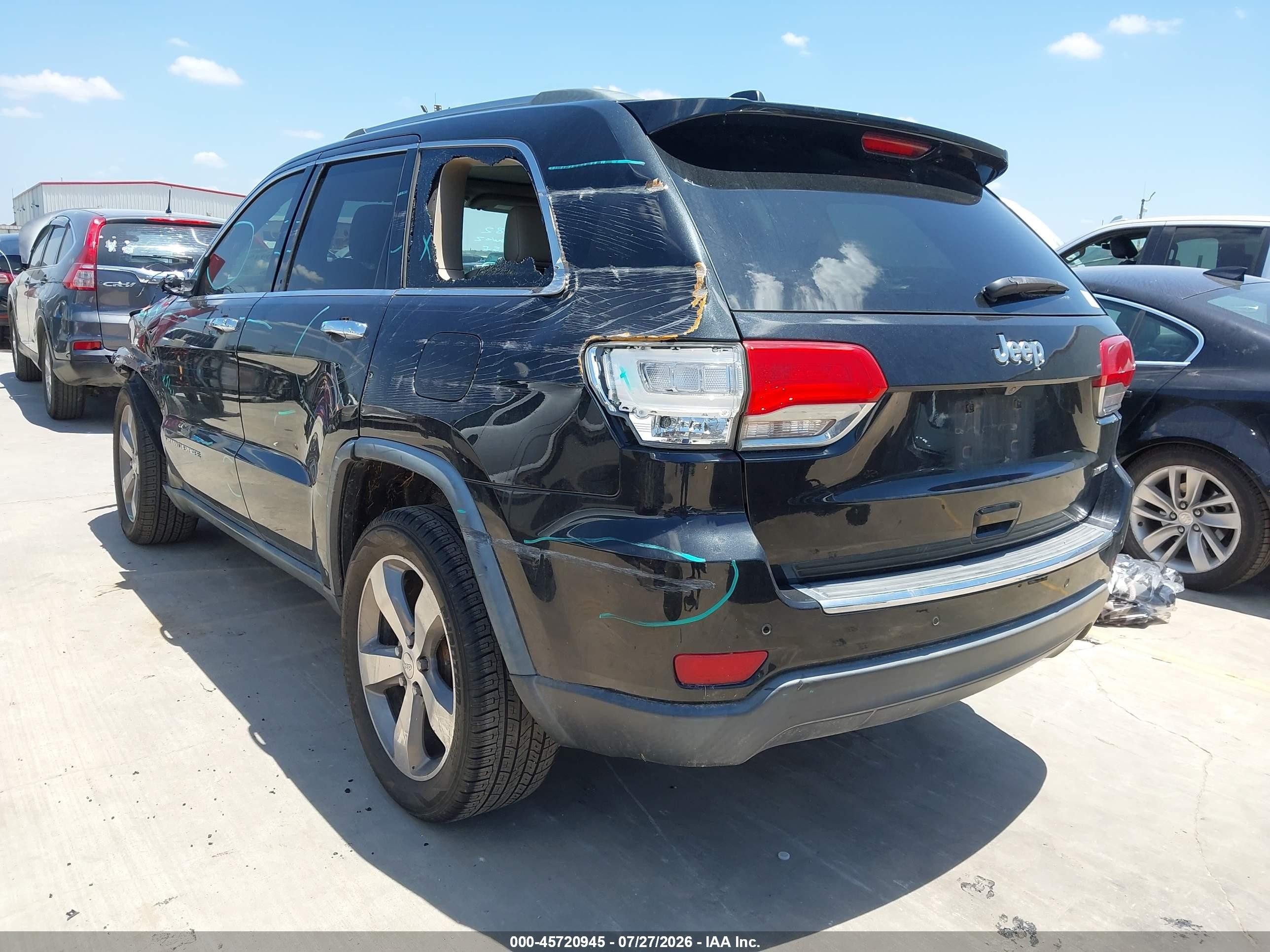 2015 Jeep Grand Cherokee Limited Black vin: 1C4RJEBG2FC614793
