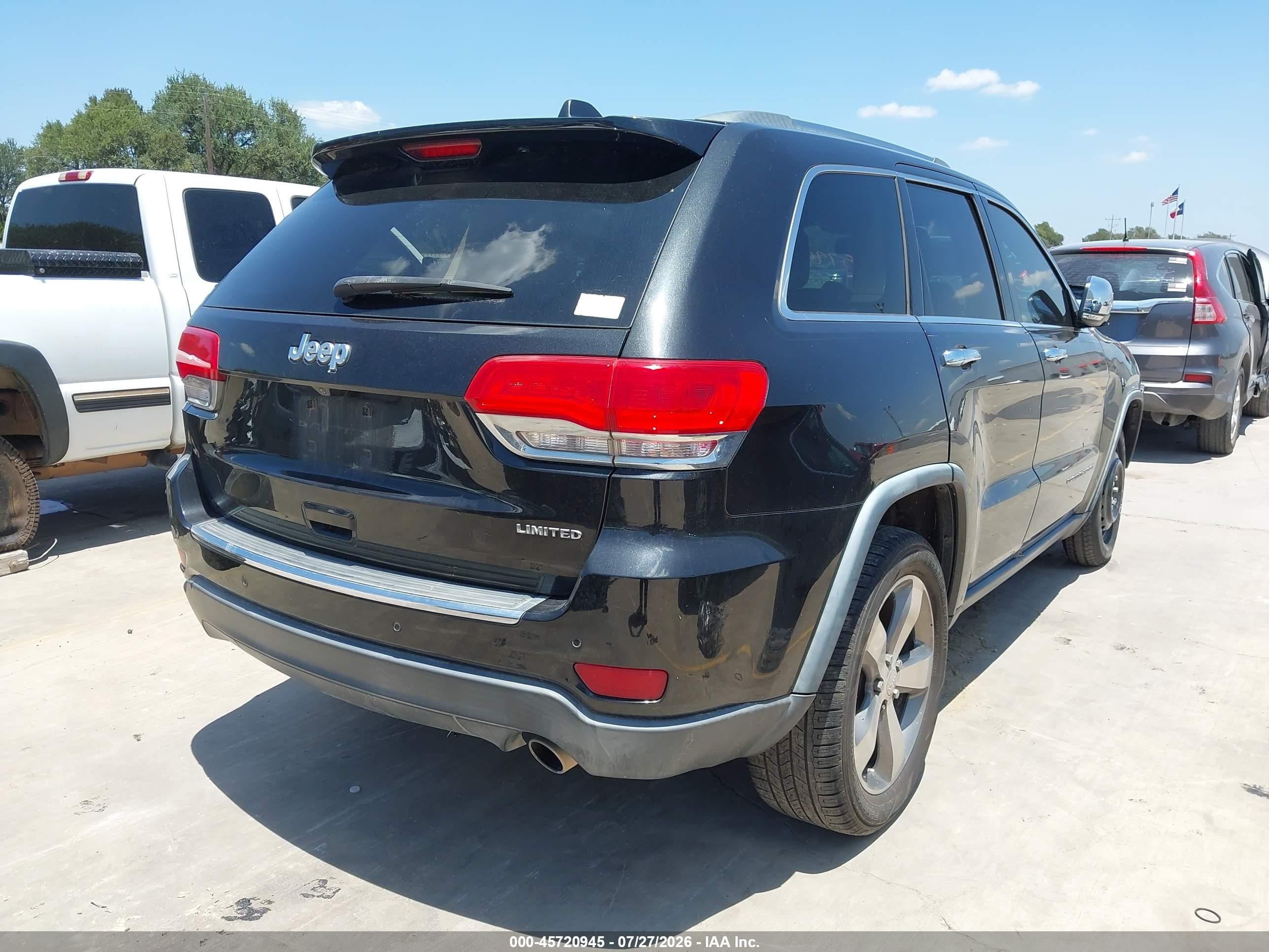 2015 Jeep Grand Cherokee Limited Black vin: 1C4RJEBG2FC614793