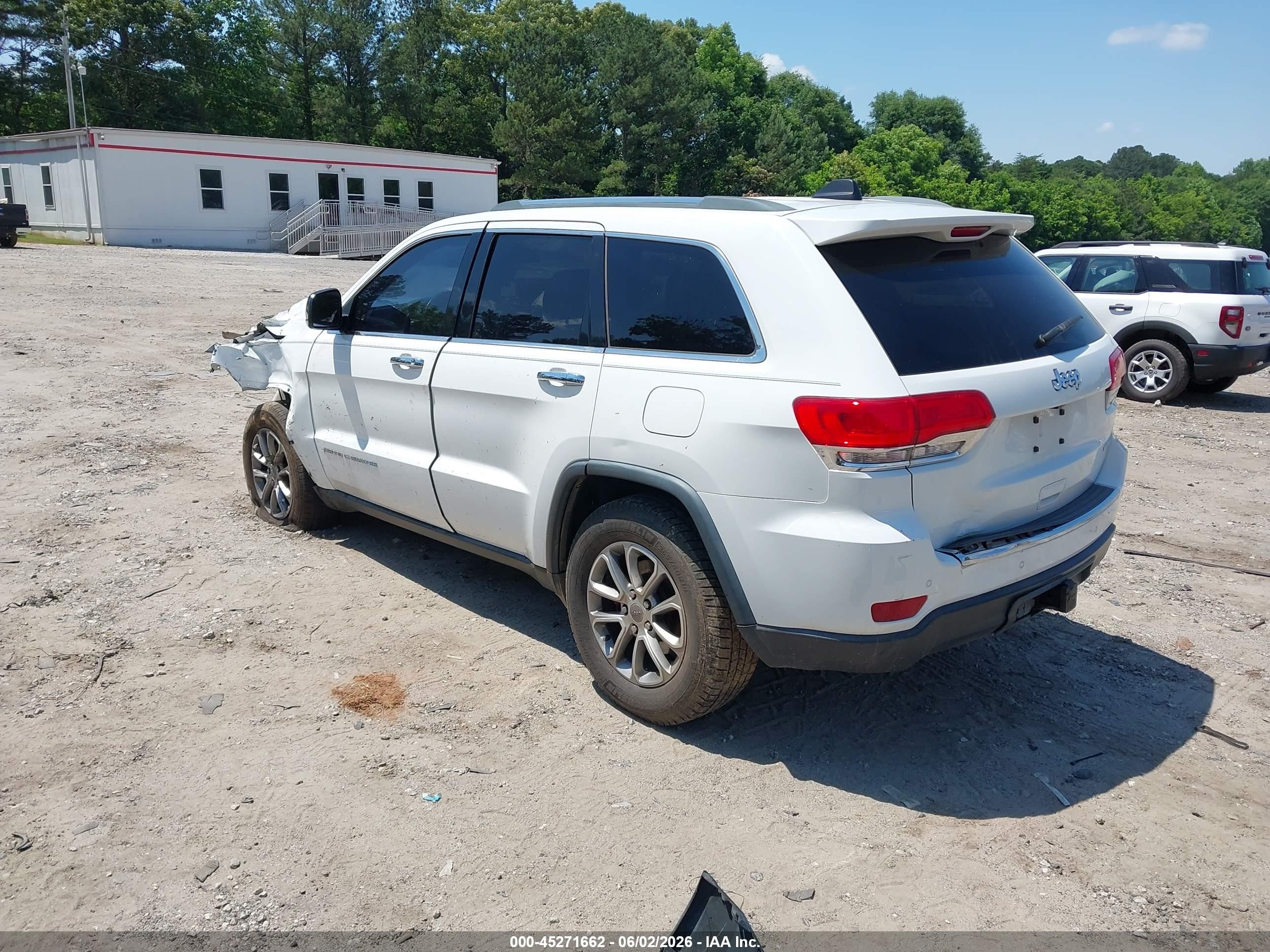 2015 Jeep Grand Cherokee Limited White vin: 1C4RJEBG2FC740152