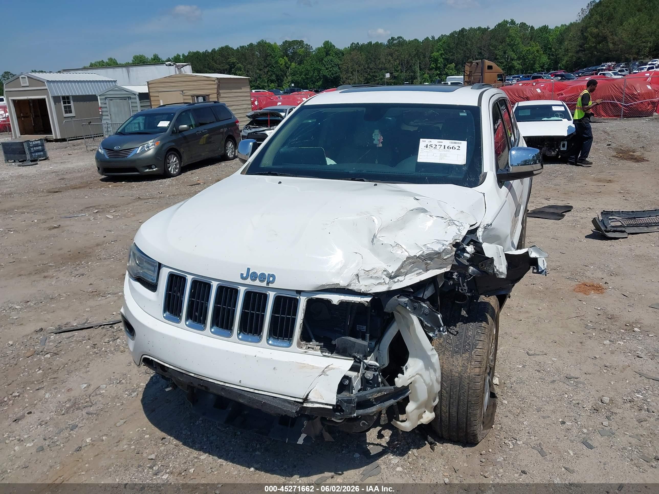 2015 Jeep Grand Cherokee Limited White vin: 1C4RJEBG2FC740152