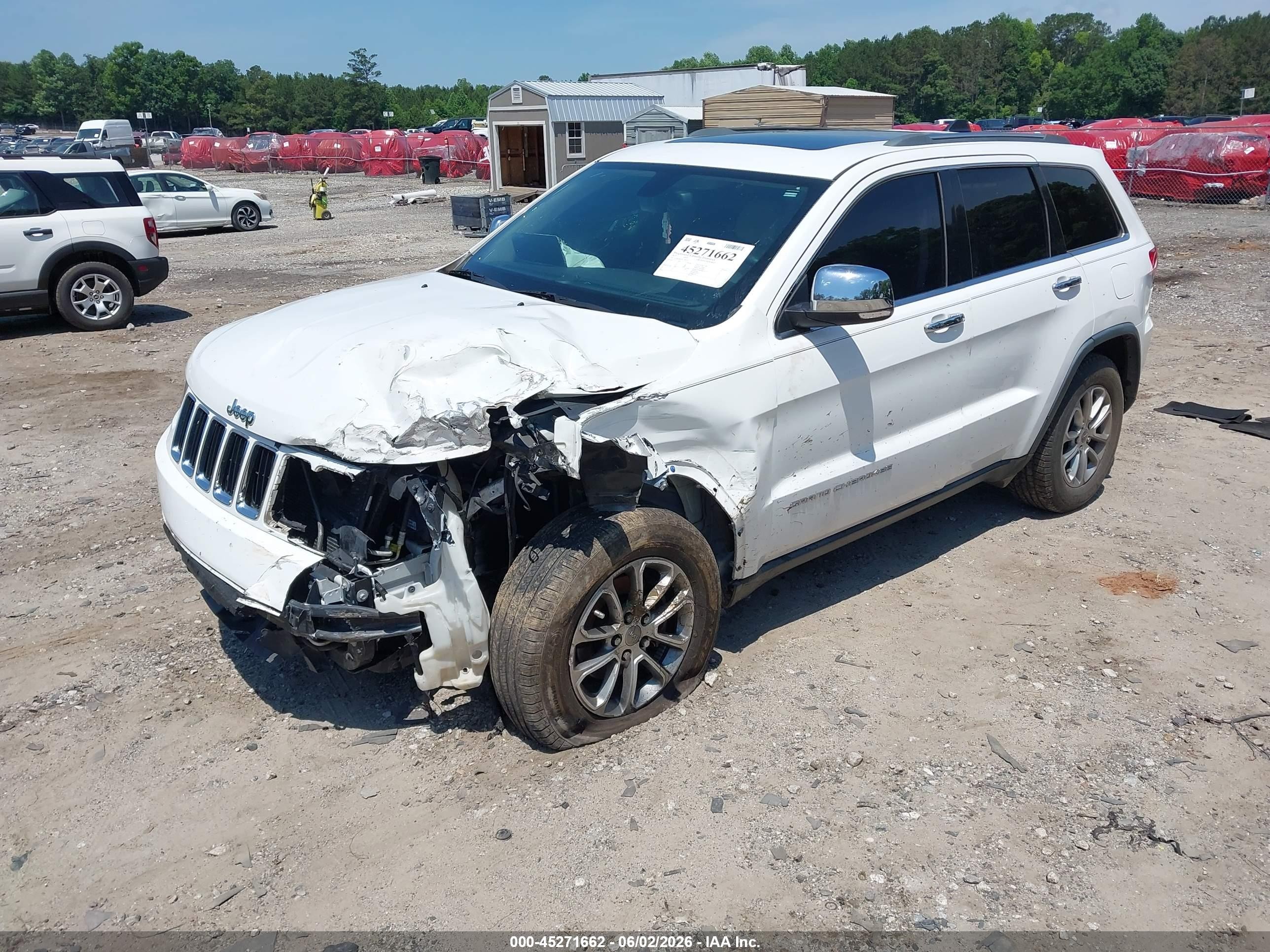 2015 Jeep Grand Cherokee Limited White vin: 1C4RJEBG2FC740152