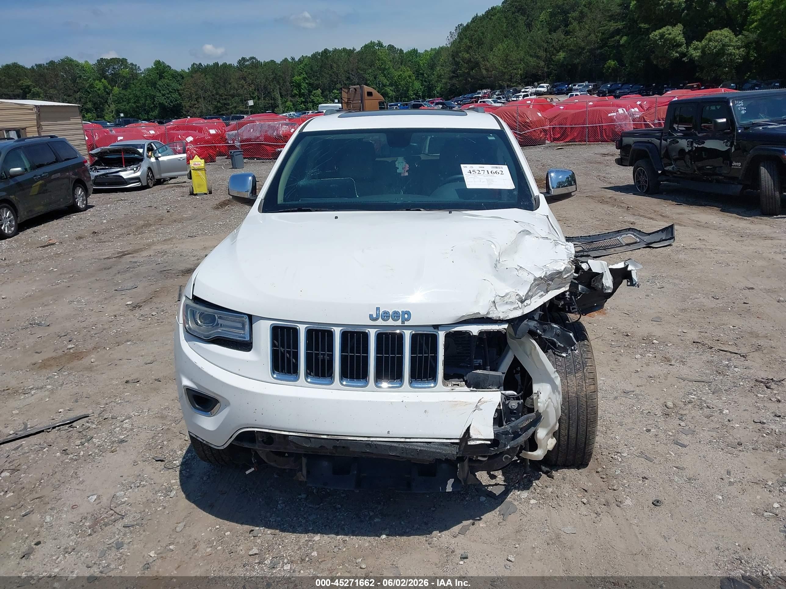 2015 Jeep Grand Cherokee Limited White vin: 1C4RJEBG2FC740152