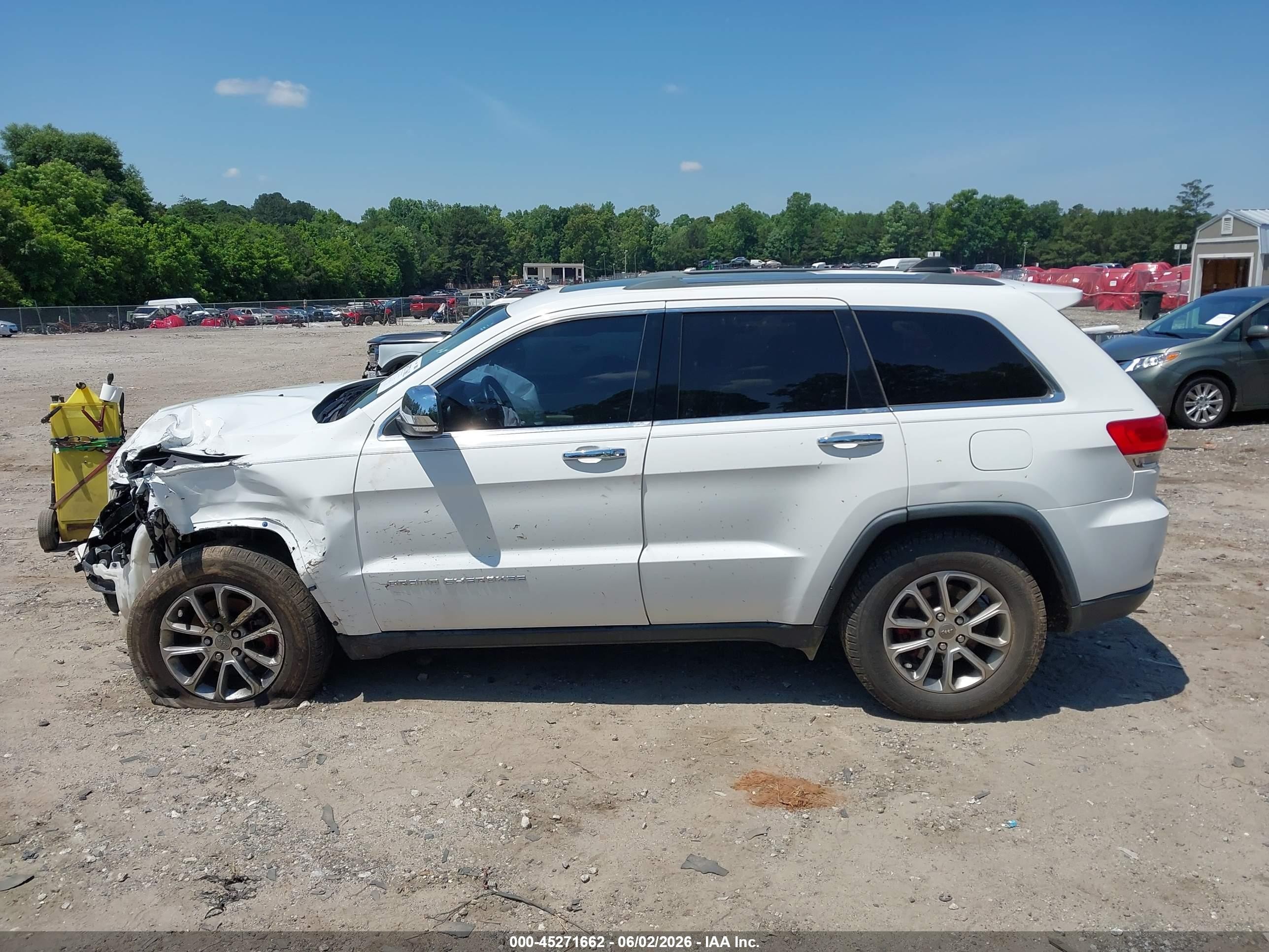2015 Jeep Grand Cherokee Limited White vin: 1C4RJEBG2FC740152