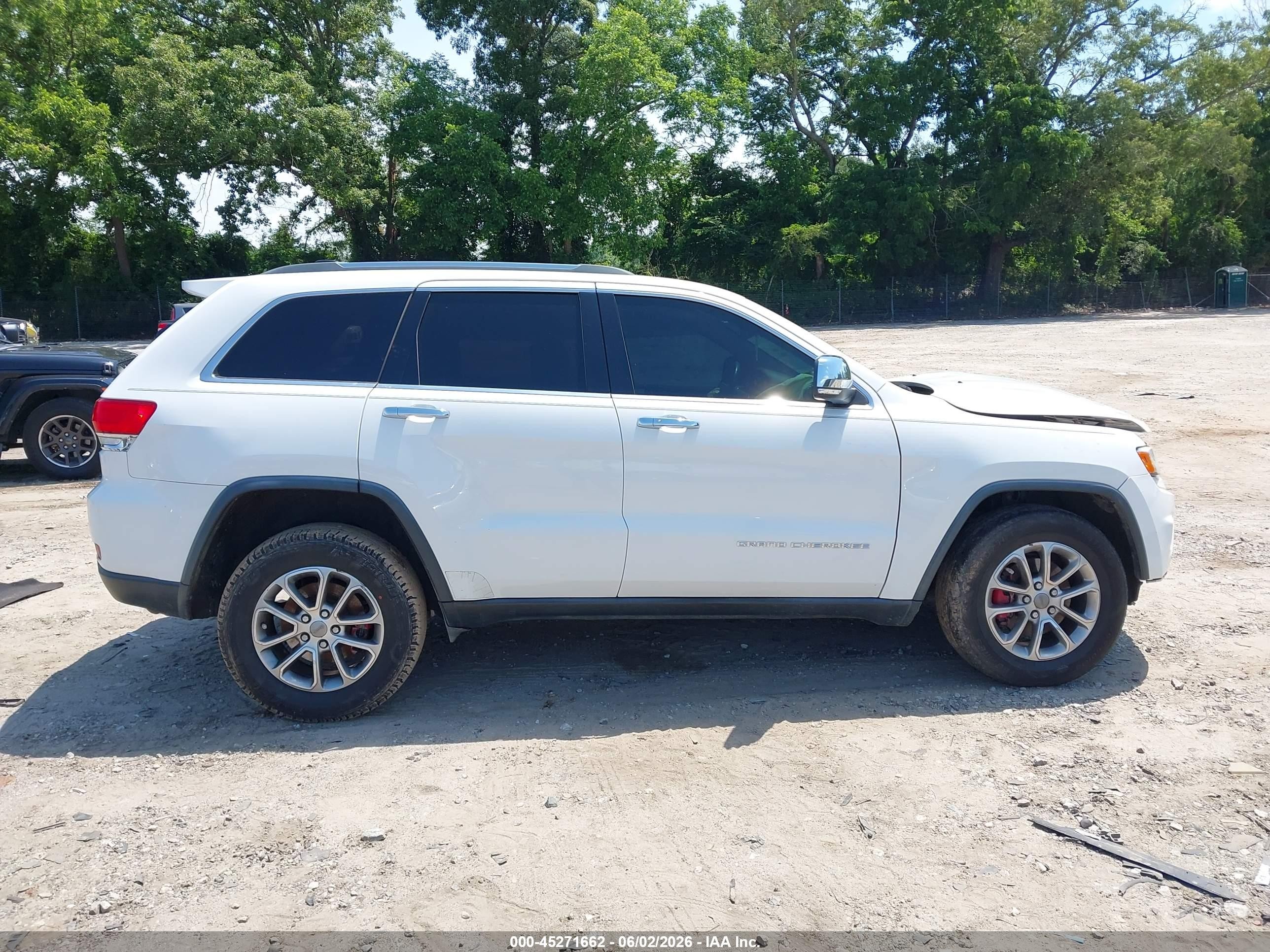 2015 Jeep Grand Cherokee Limited White vin: 1C4RJEBG2FC740152