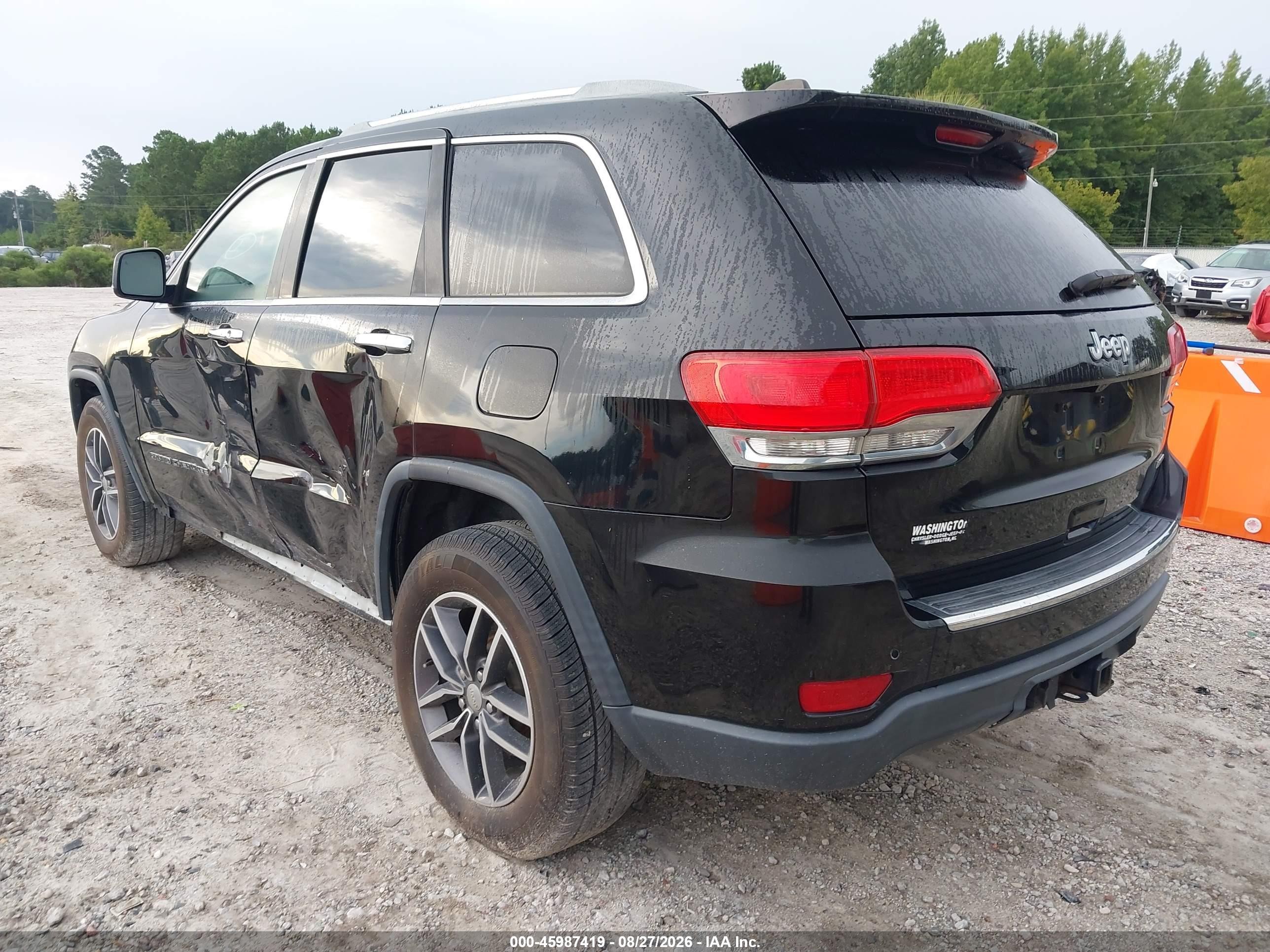 2018 Jeep Grand Cherokee Limited 4x2 Black vin: 1C4RJEBG2JC392443