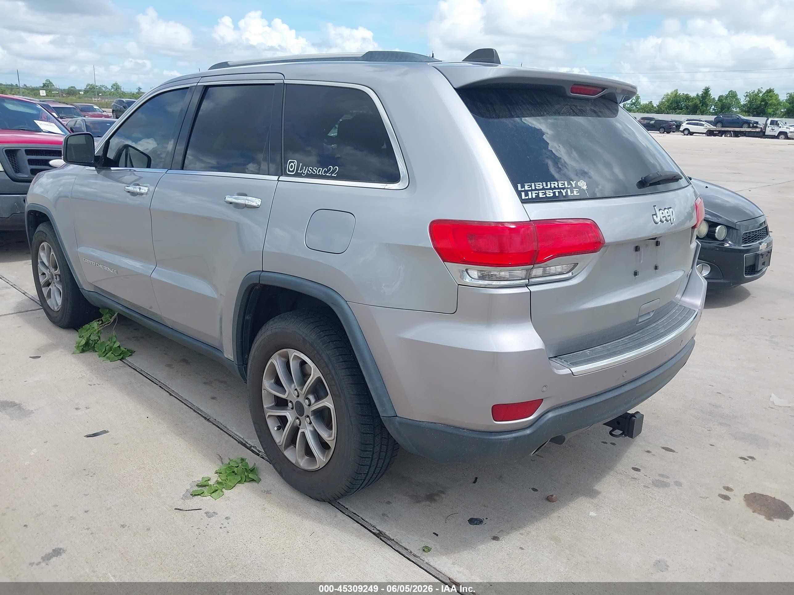 2014 Jeep Grand Cherokee Limited Gray vin: 1C4RJEBG3EC201697