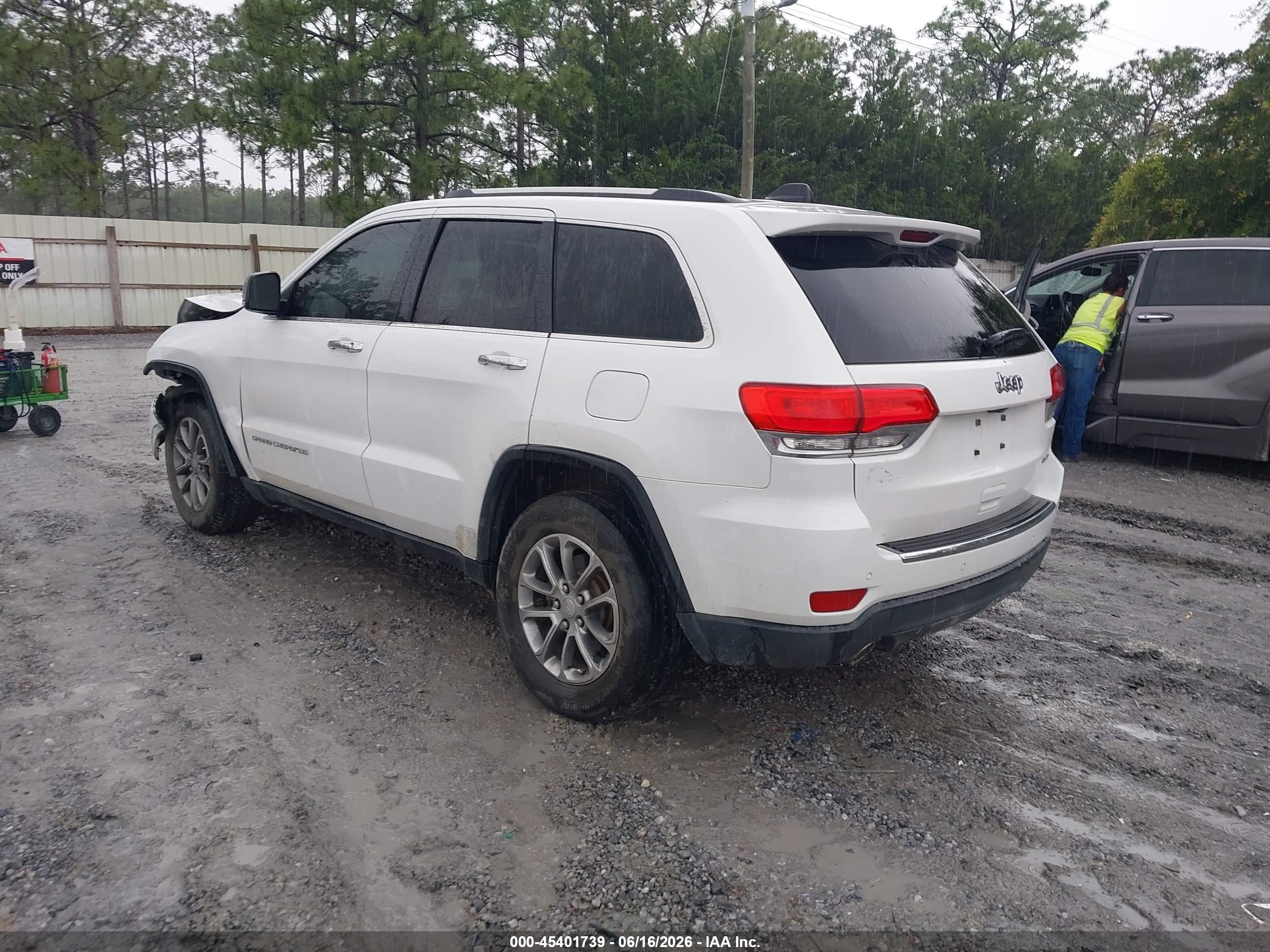 2014 Jeep Grand Cherokee Limited White vin: 1C4RJEBG3EC437816