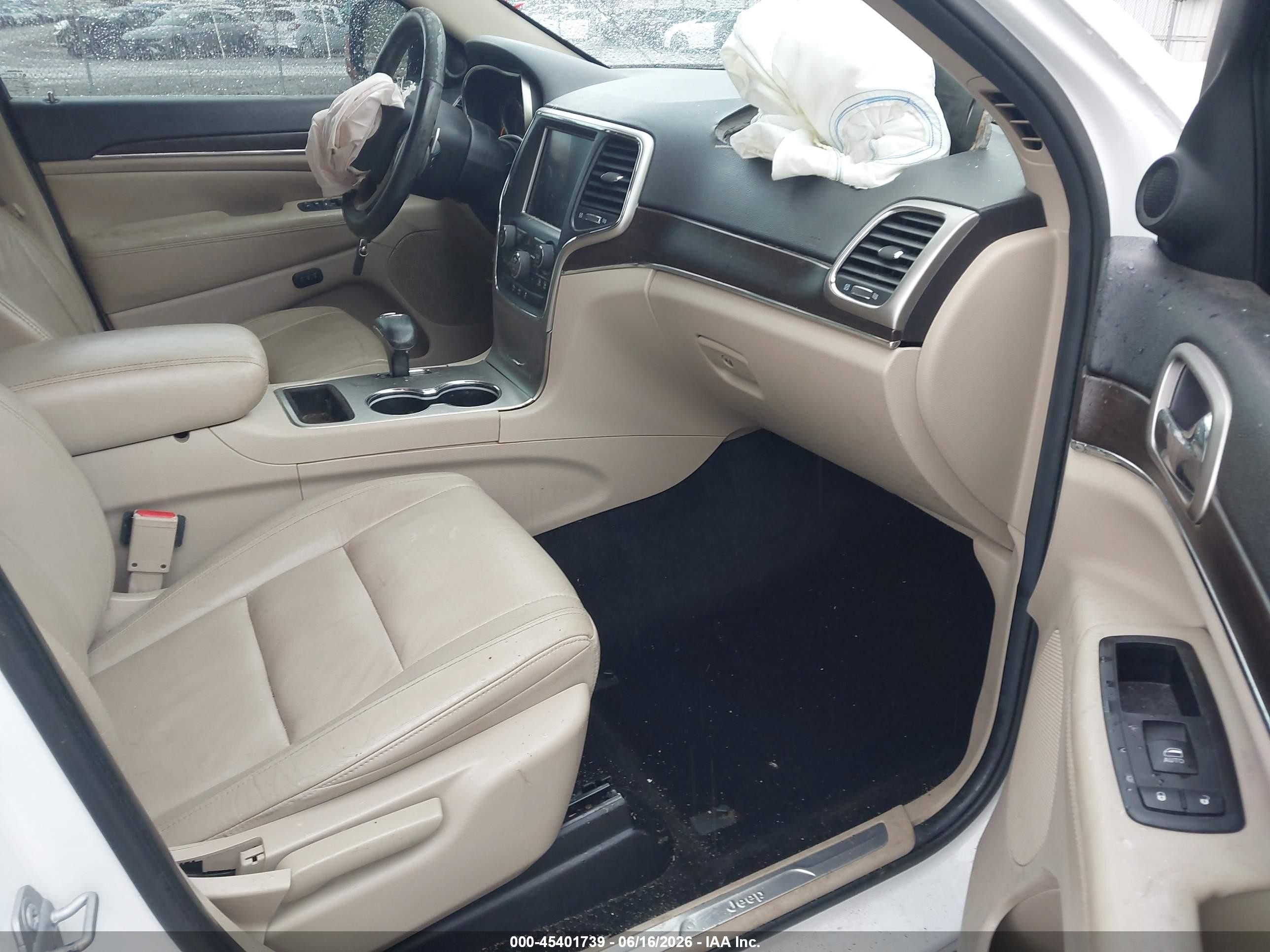 2014 Jeep Grand Cherokee Limited White vin: 1C4RJEBG3EC437816