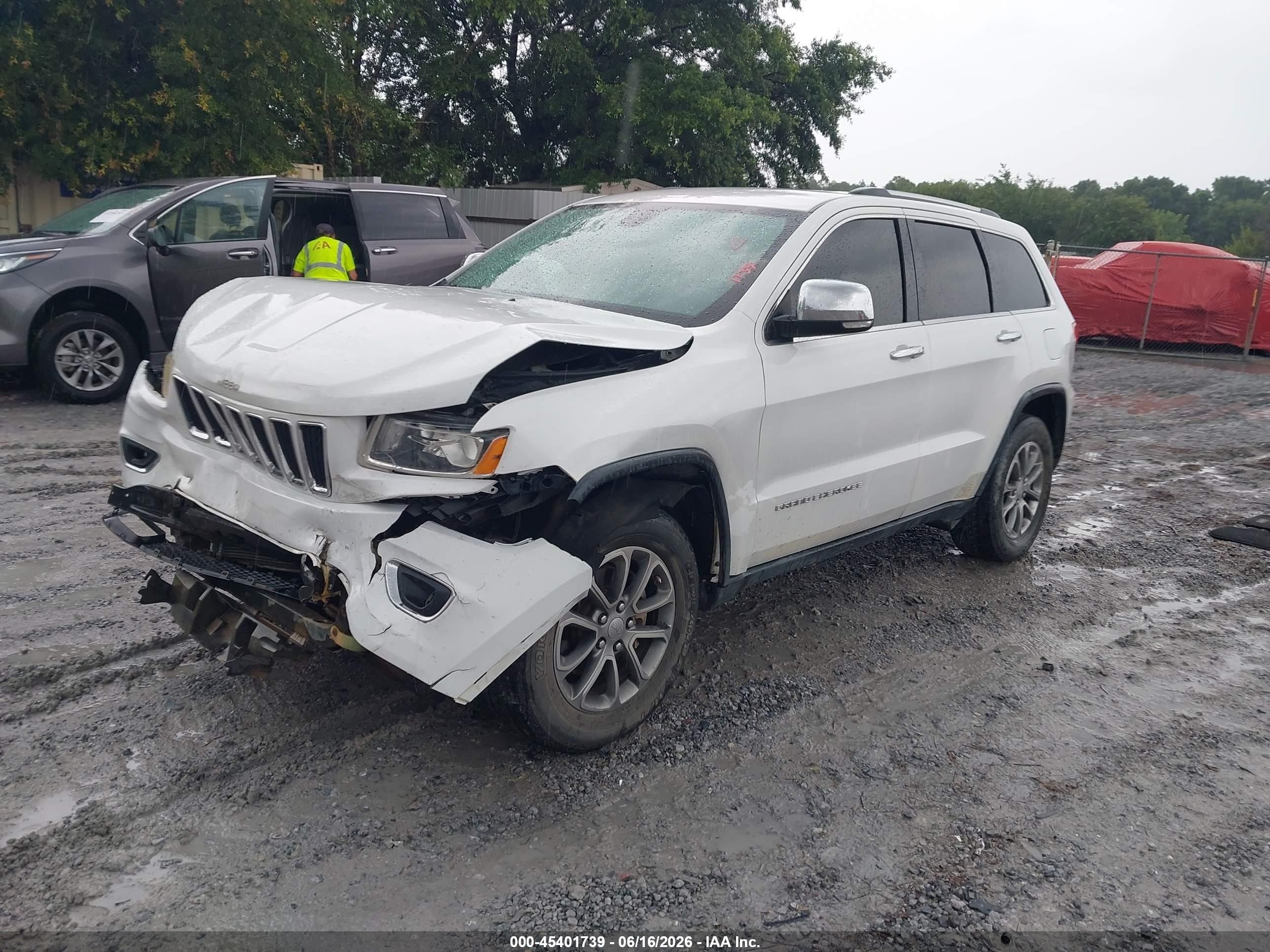 2014 Jeep Grand Cherokee Limited White vin: 1C4RJEBG3EC437816