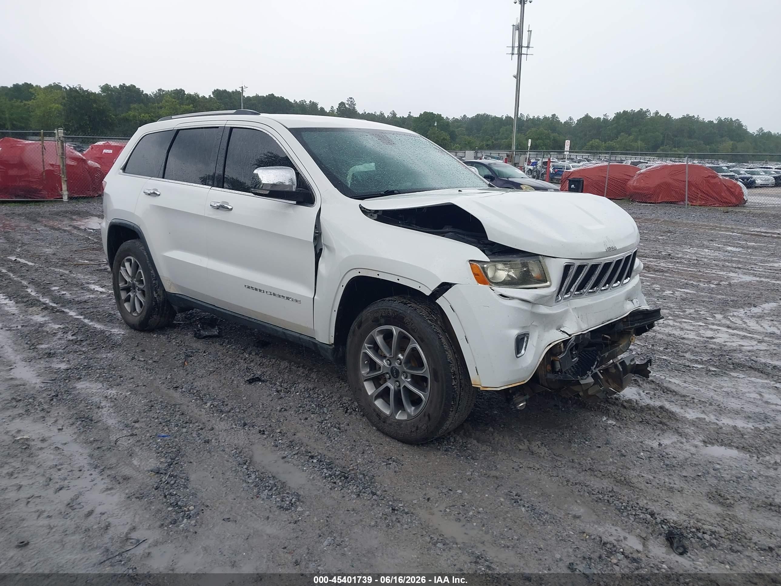 2014 Jeep Grand Cherokee Limited White vin: 1C4RJEBG3EC437816
