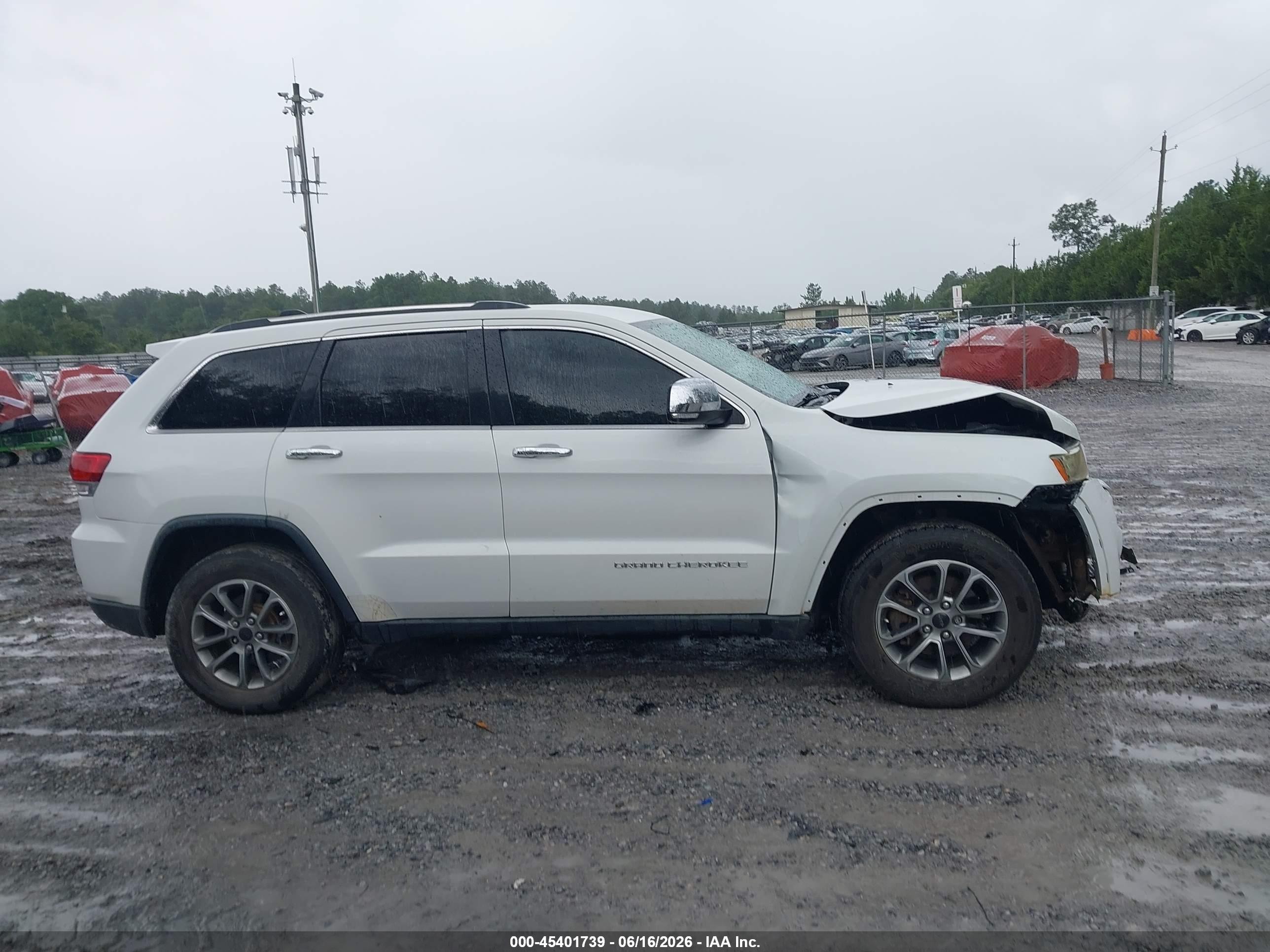 2014 Jeep Grand Cherokee Limited White vin: 1C4RJEBG3EC437816