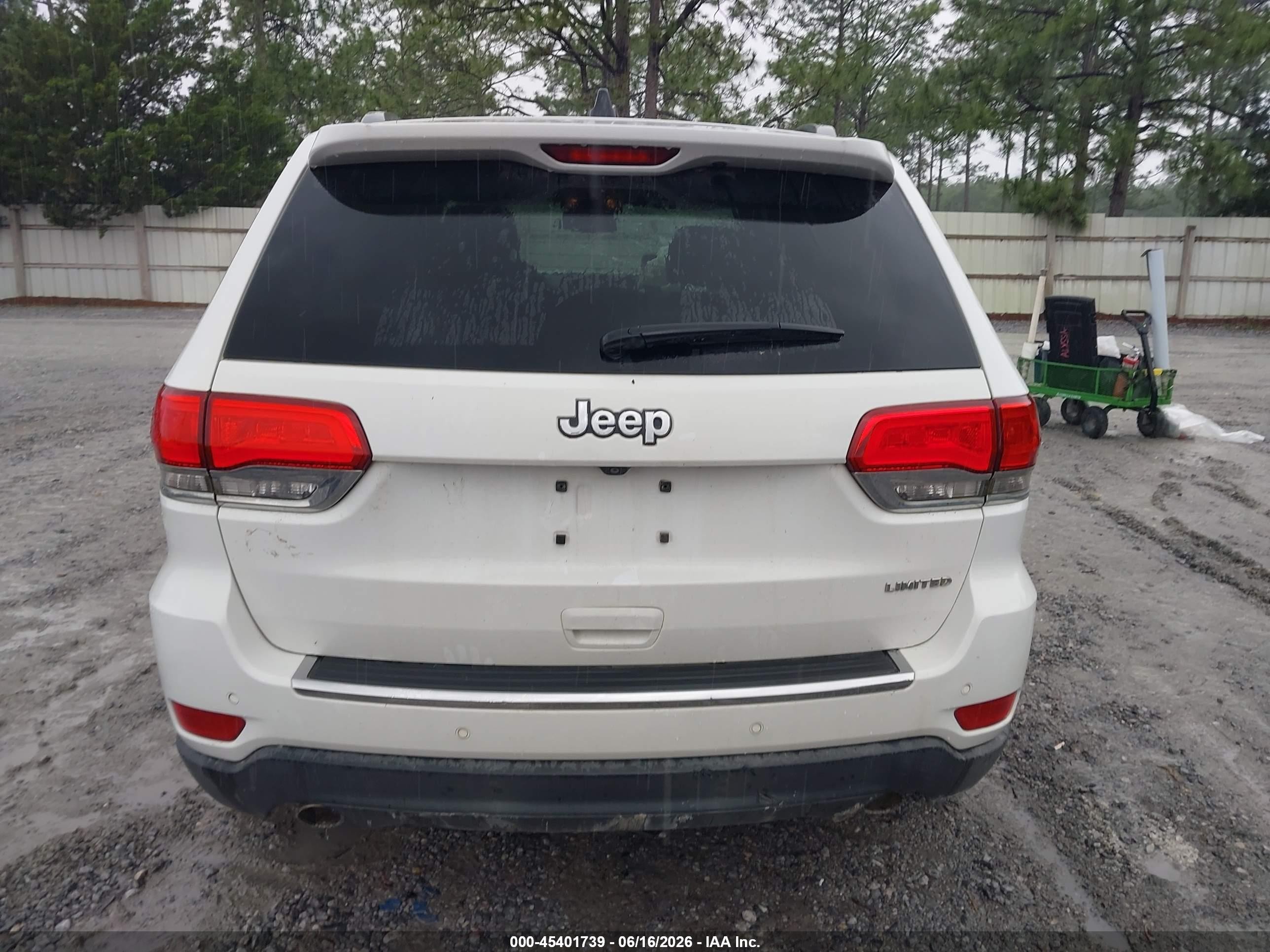 2014 Jeep Grand Cherokee Limited White vin: 1C4RJEBG3EC437816