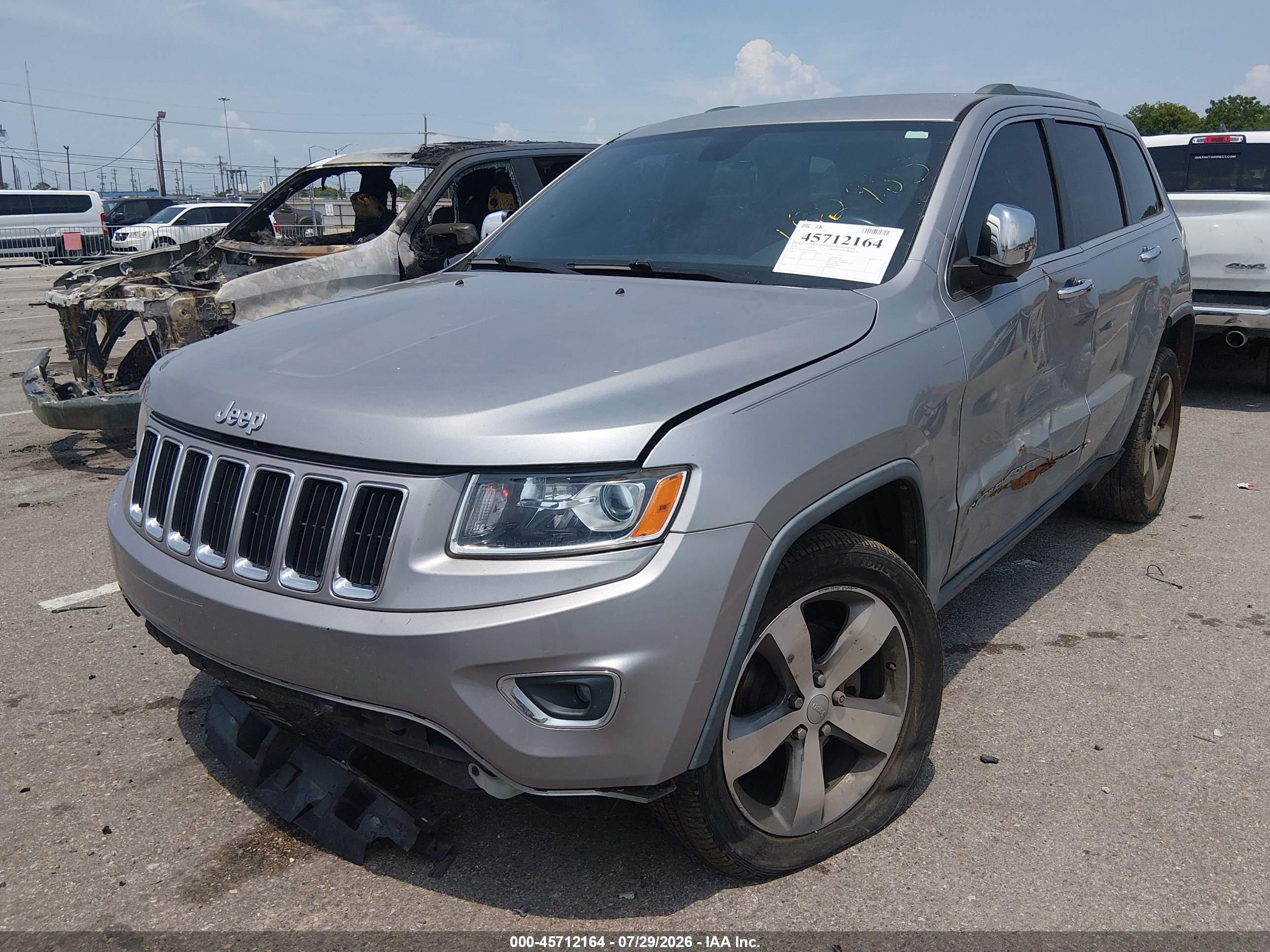 2015 Jeep Grand Cherokee Limited Silver vin: 1C4RJEBG3FC192985