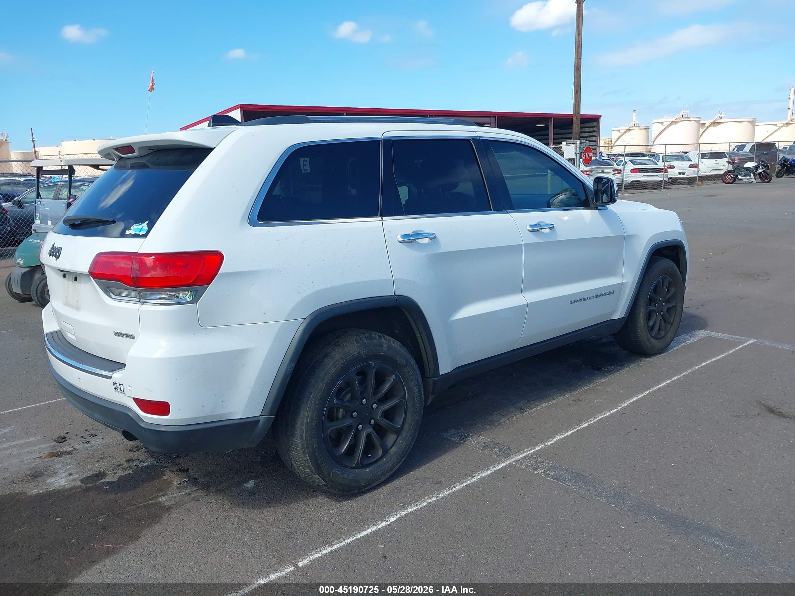 2015 Jeep Grand Cherokee Limited White vin: 1C4RJEBG3FC235415