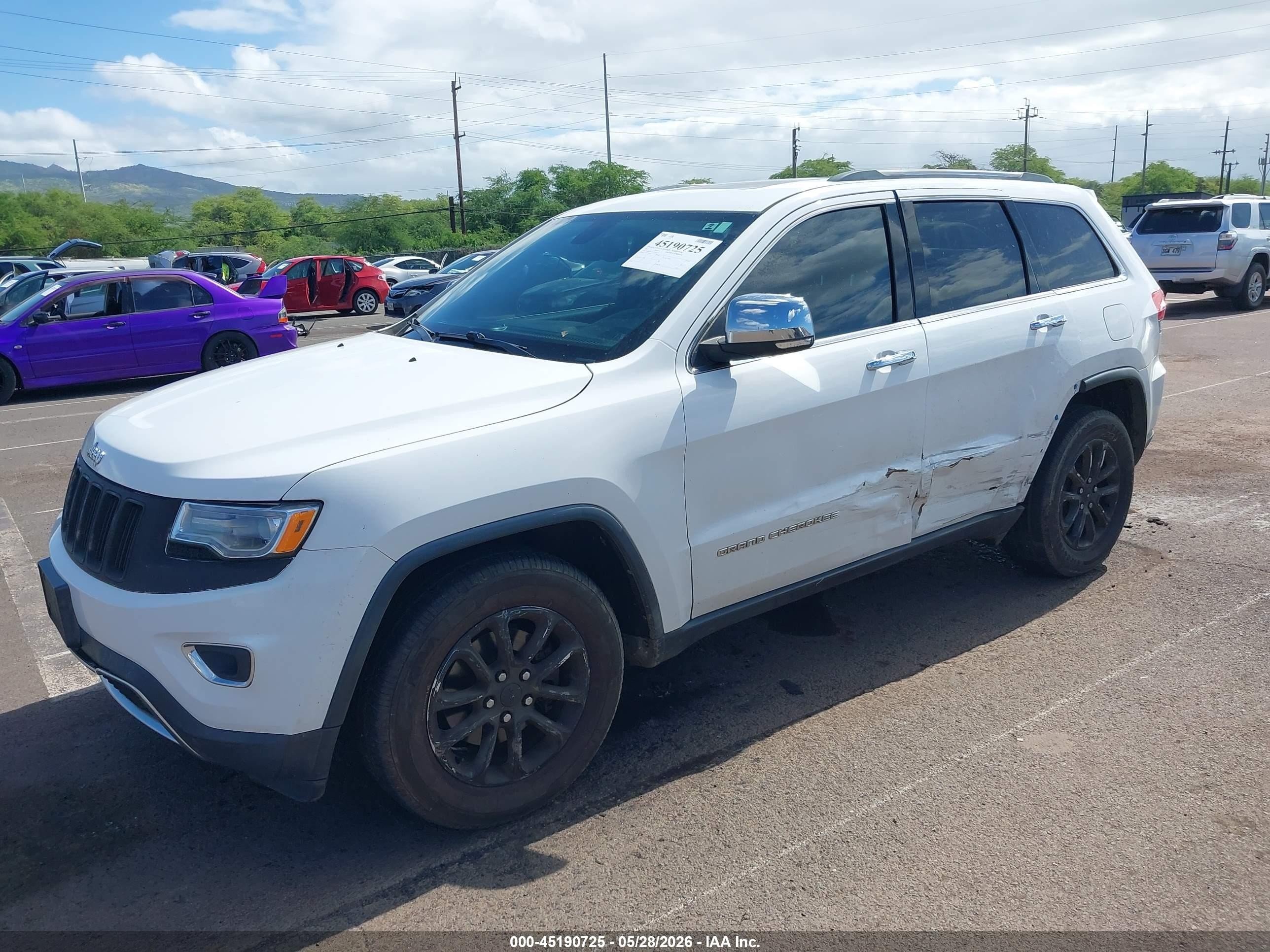 2015 Jeep Grand Cherokee Limited White vin: 1C4RJEBG3FC235415