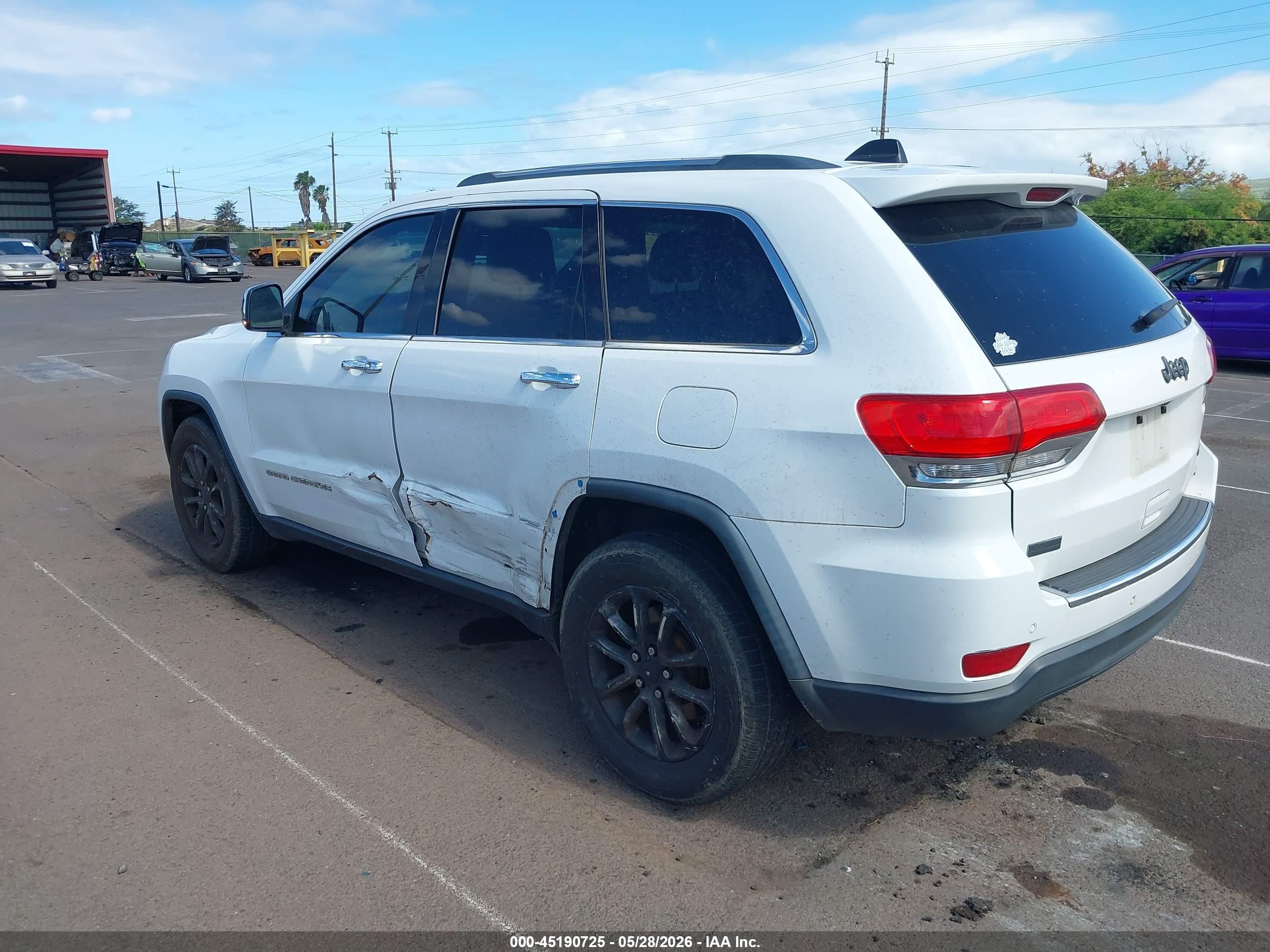 2015 Jeep Grand Cherokee Limited White vin: 1C4RJEBG3FC235415