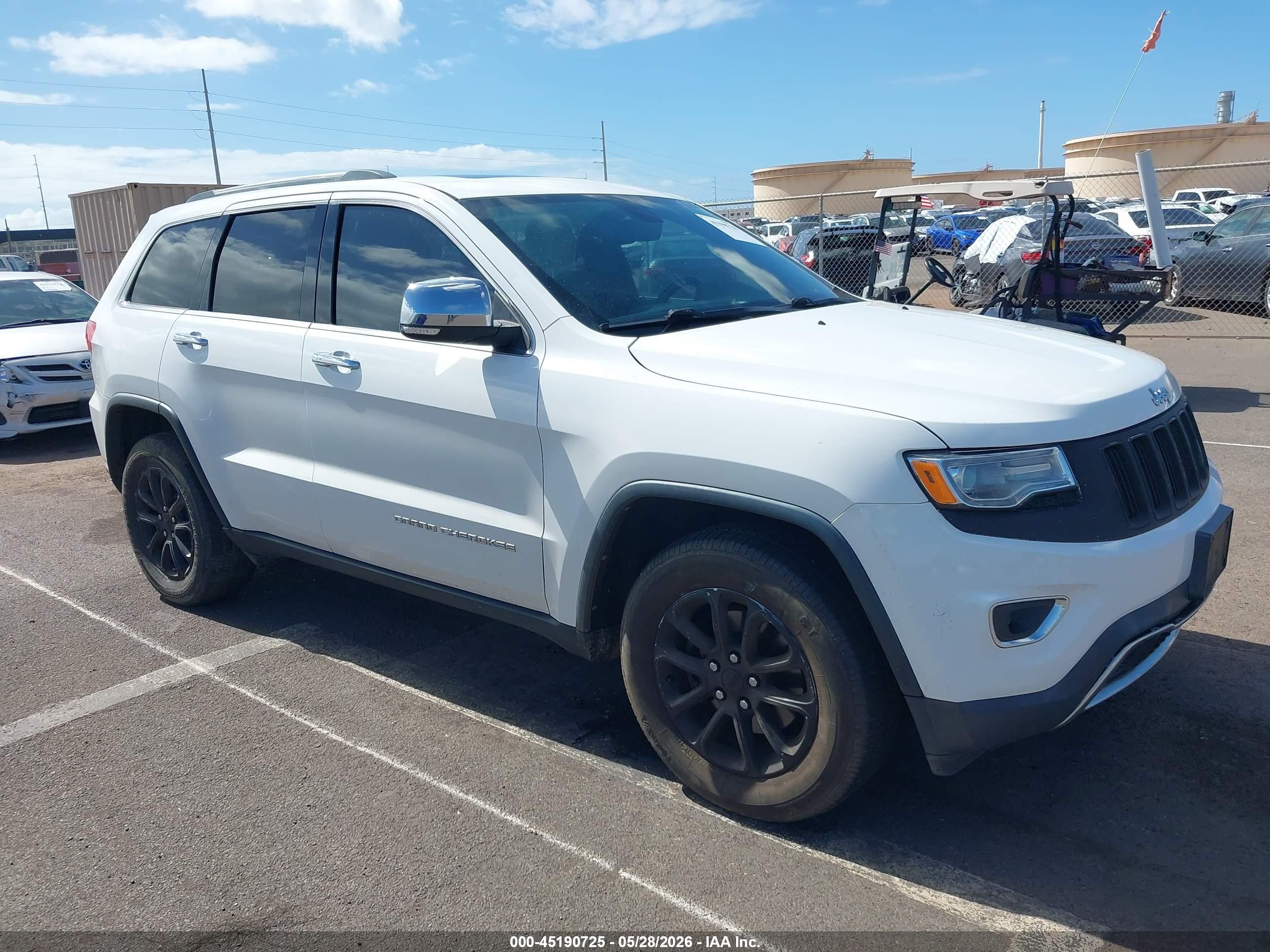 2015 Jeep Grand Cherokee Limited White vin: 1C4RJEBG3FC235415