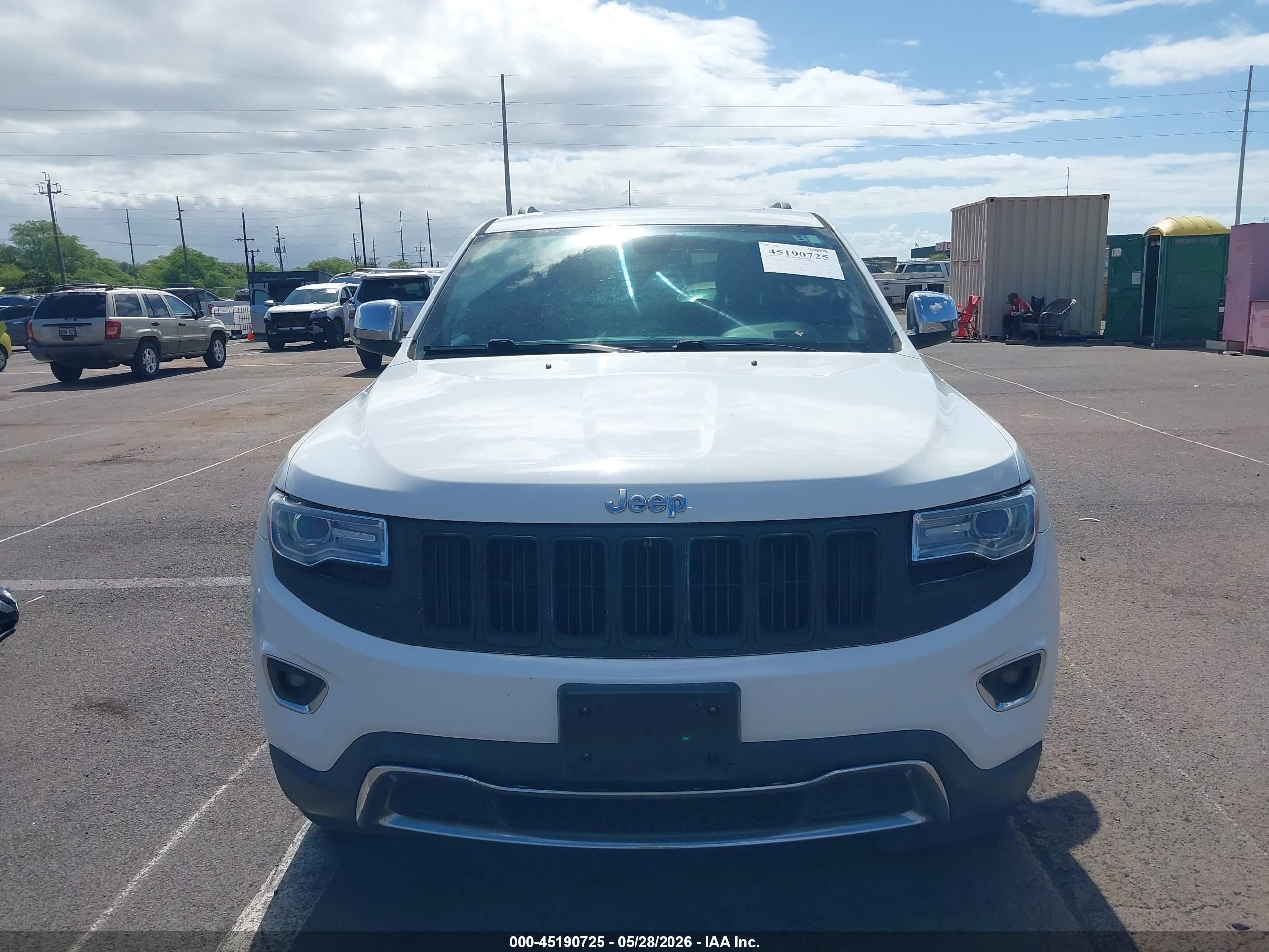 2015 Jeep Grand Cherokee Limited White vin: 1C4RJEBG3FC235415