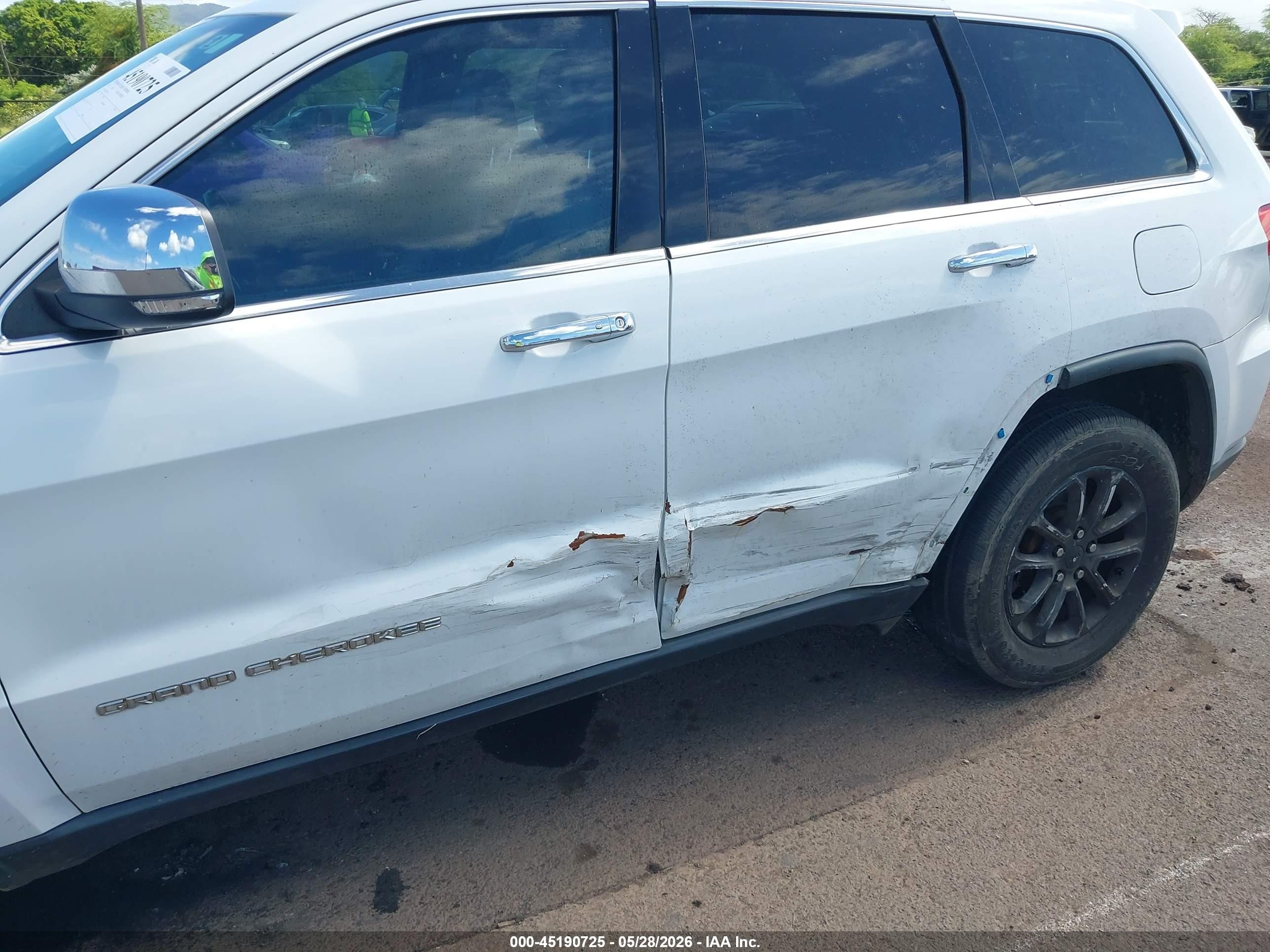 2015 Jeep Grand Cherokee Limited White vin: 1C4RJEBG3FC235415