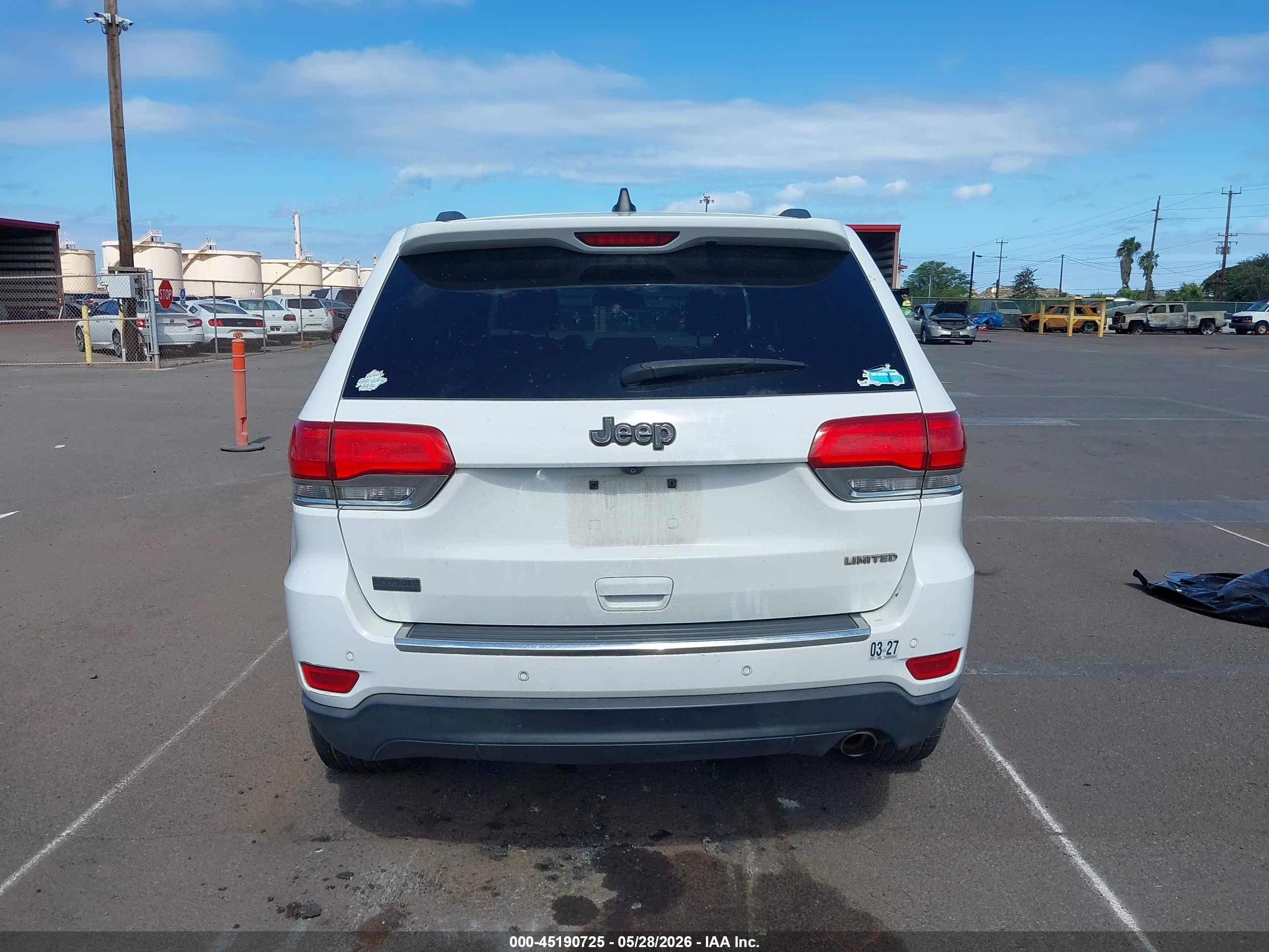 2015 Jeep Grand Cherokee Limited White vin: 1C4RJEBG3FC235415