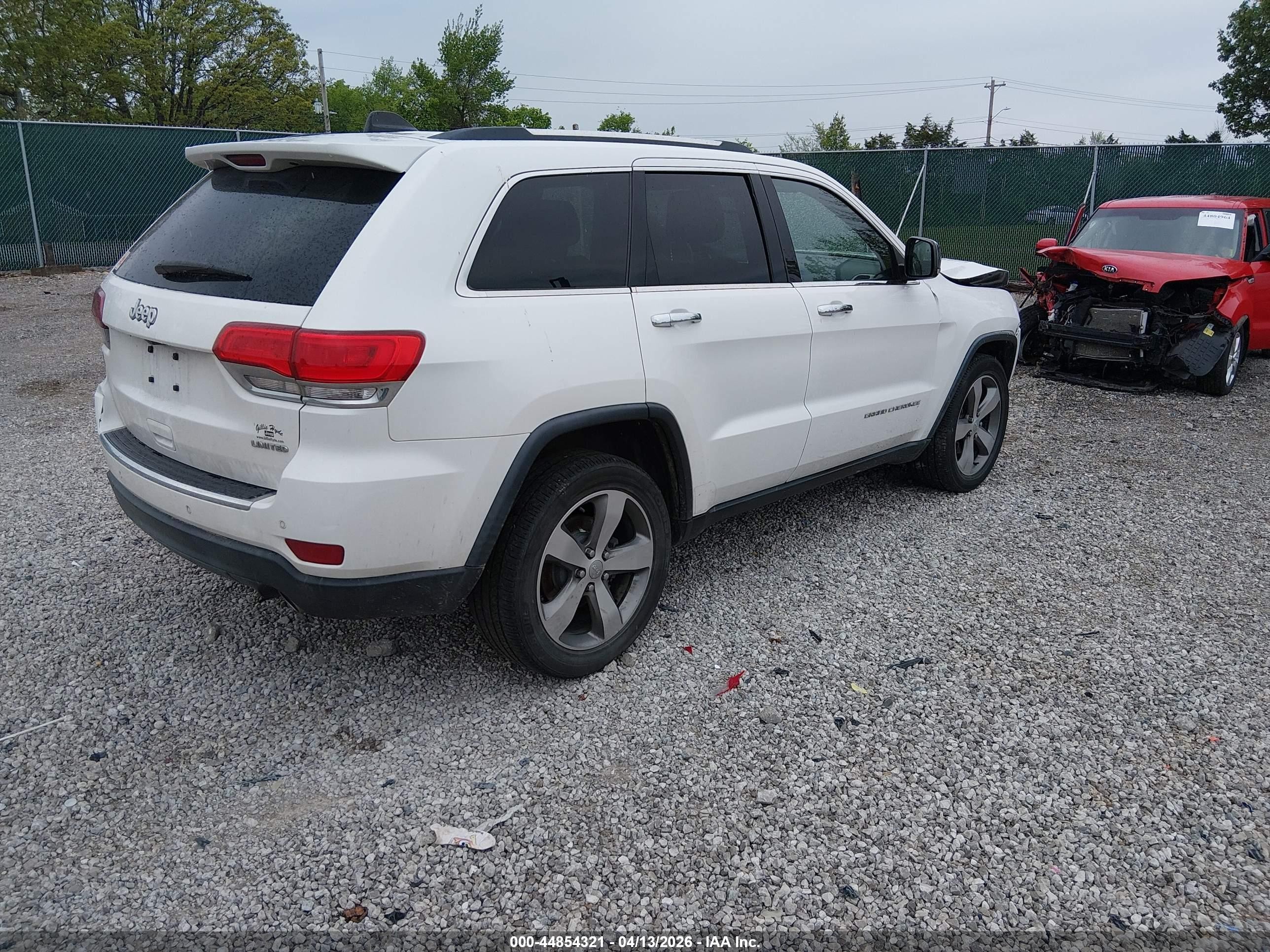 2015 Jeep Grand Cherokee Limited White vin: 1C4RJEBG3FC239092