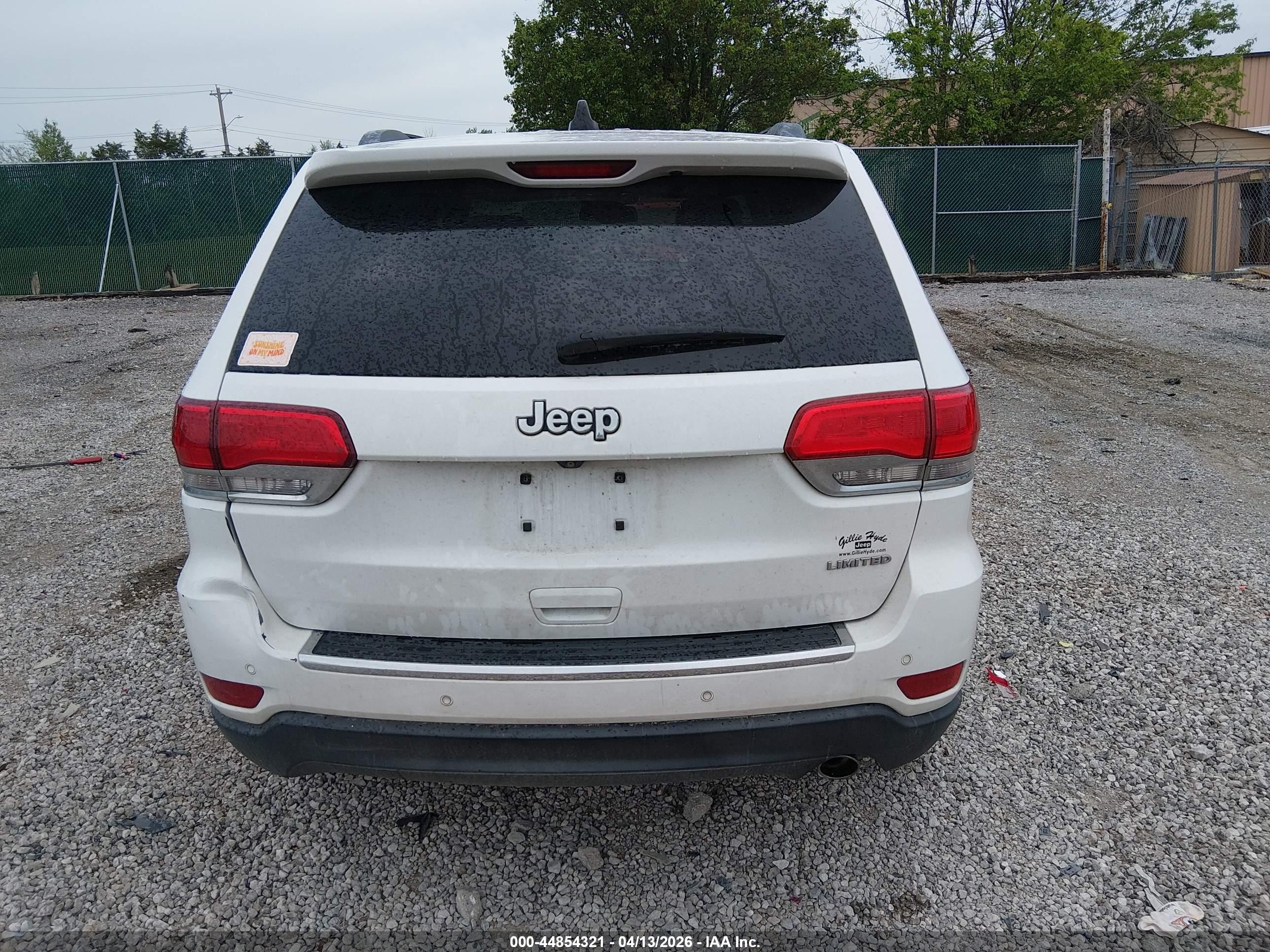 2015 Jeep Grand Cherokee Limited White vin: 1C4RJEBG3FC239092