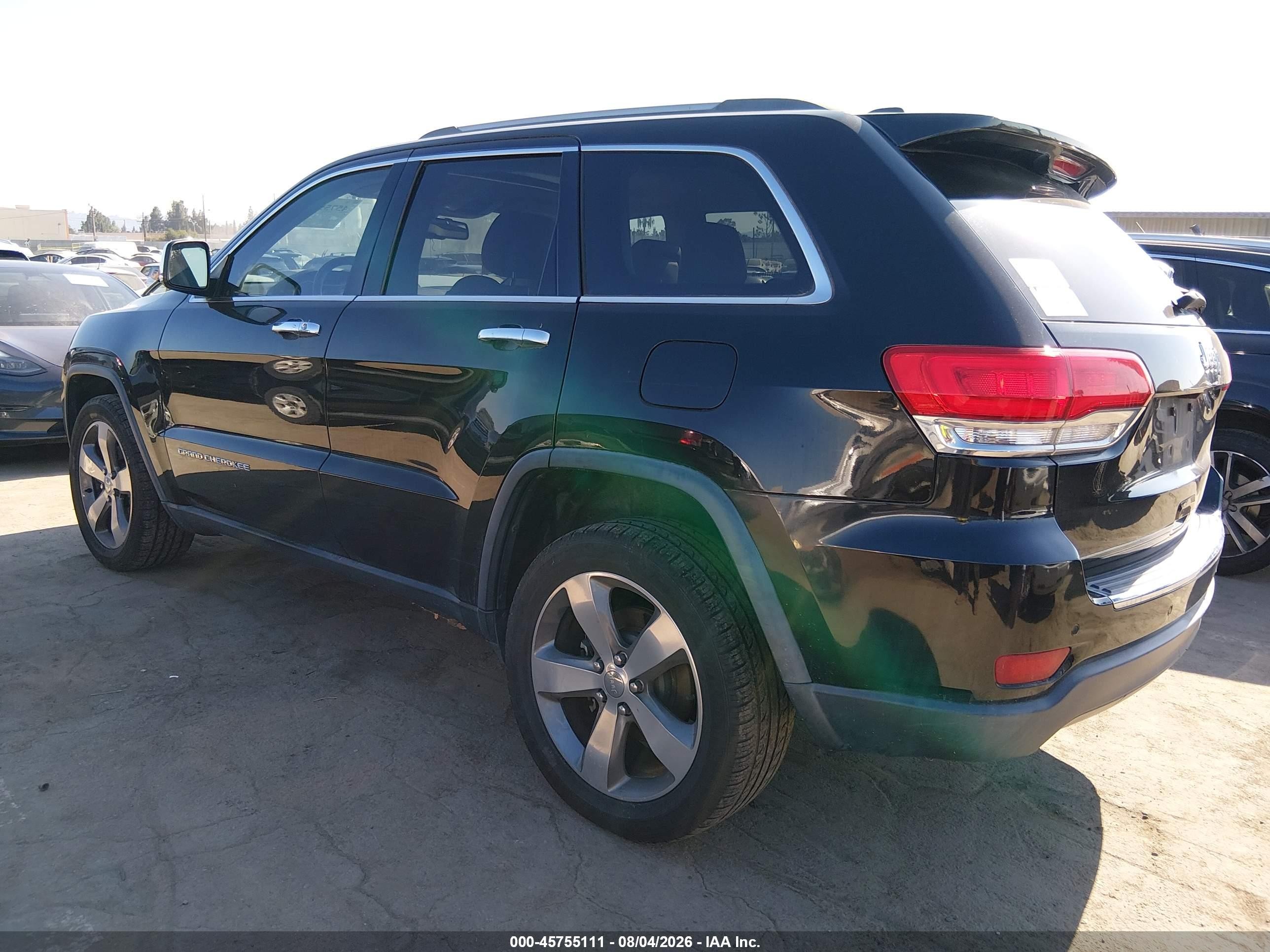 2015 Jeep Grand Cherokee Limited Black vin: 1C4RJEBG3FC678406