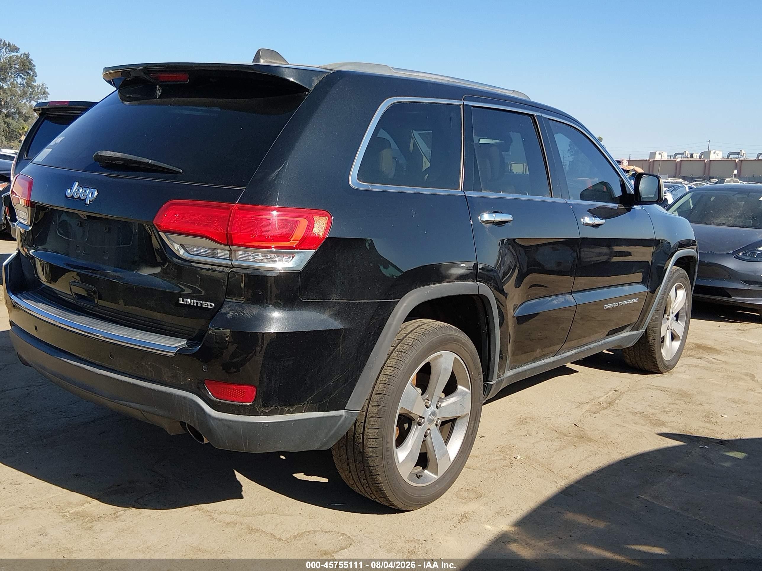 2015 Jeep Grand Cherokee Limited Black vin: 1C4RJEBG3FC678406