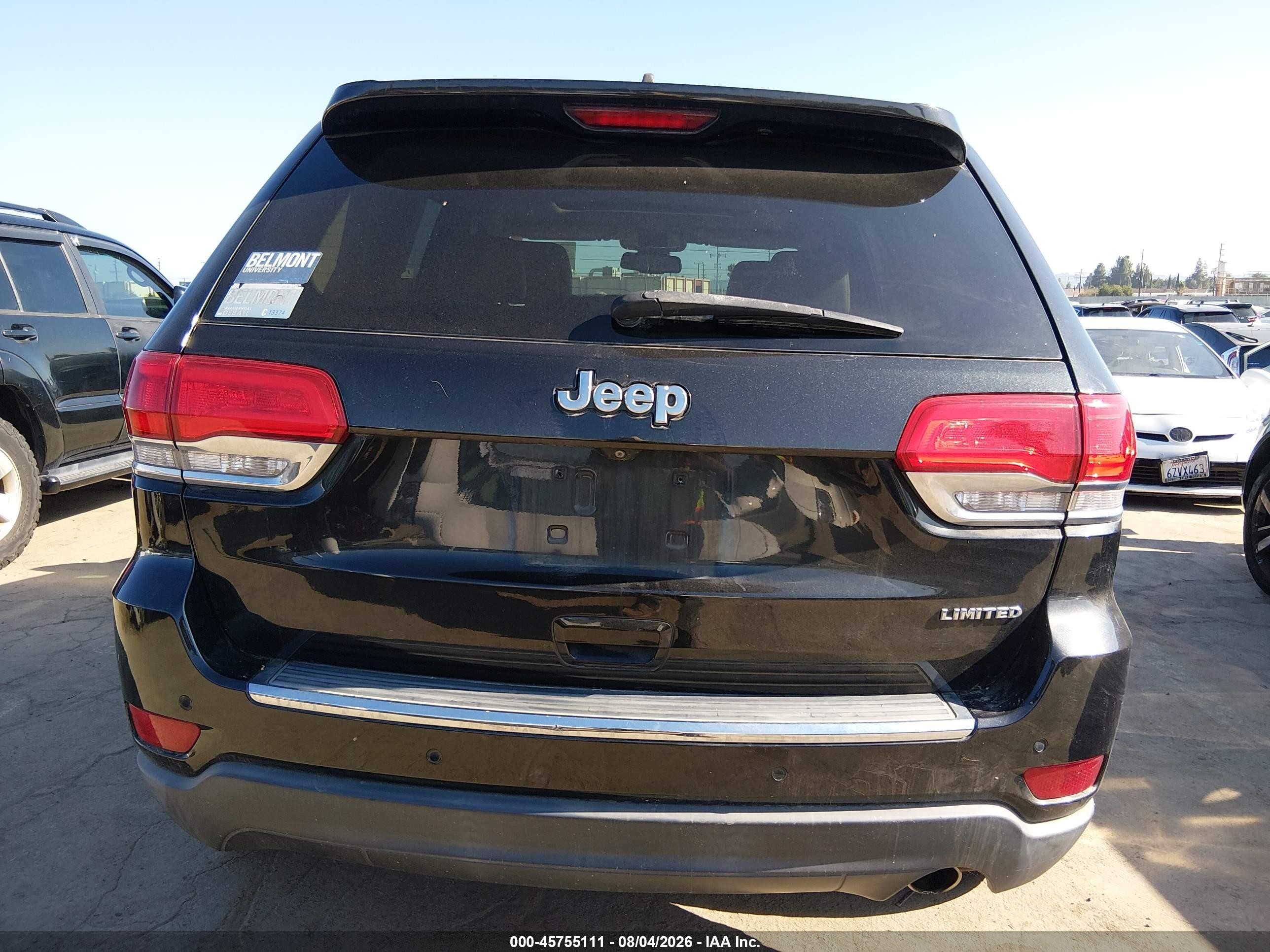 2015 Jeep Grand Cherokee Limited Black vin: 1C4RJEBG3FC678406