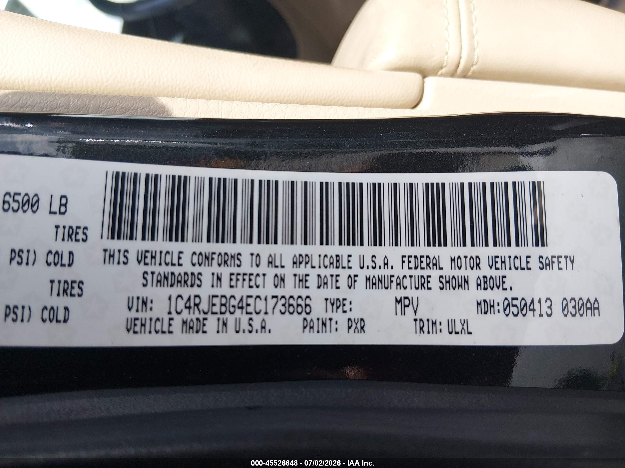 2014 Jeep Grand Cherokee Limited Black vin: 1C4RJEBG4EC173666