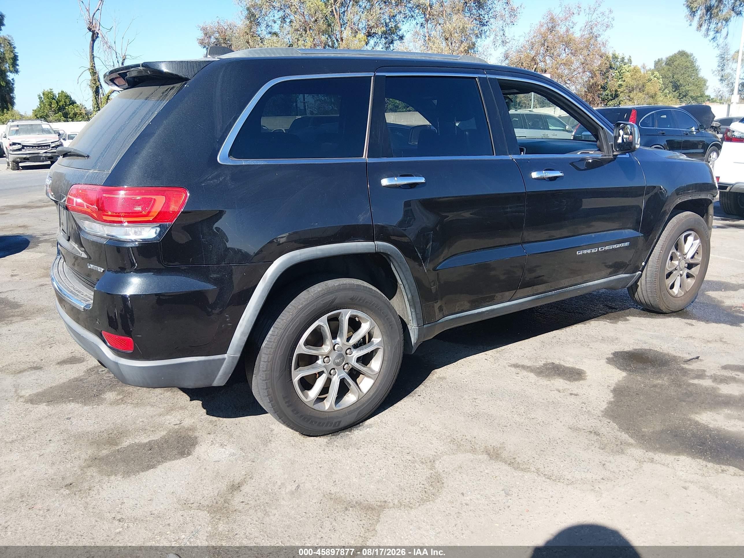 2014 Jeep Grand Cherokee Limited Black vin: 1C4RJEBG4EC191231