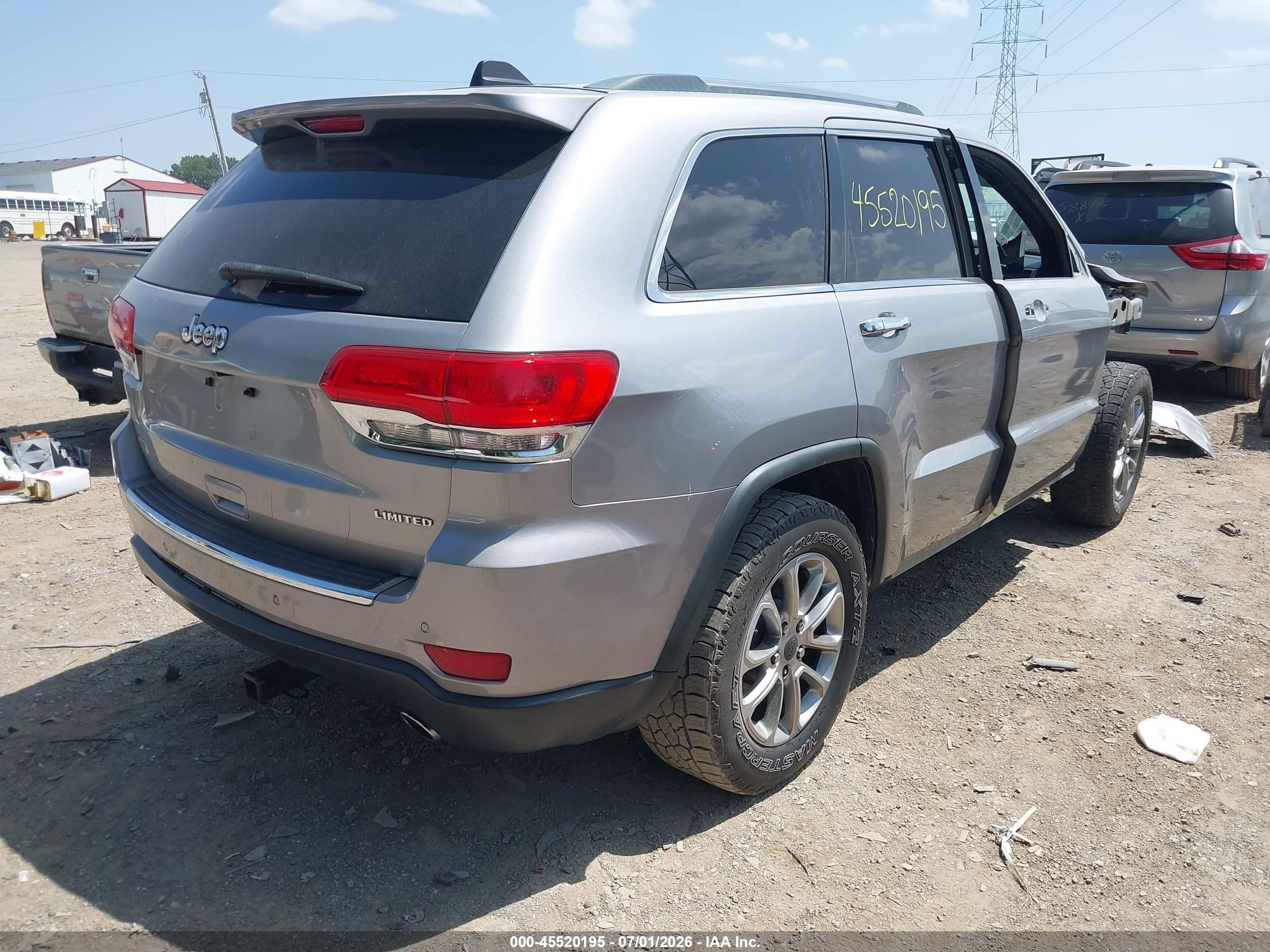 2014 Jeep Grand Cherokee Limited Silver vin: 1C4RJEBG4EC453880